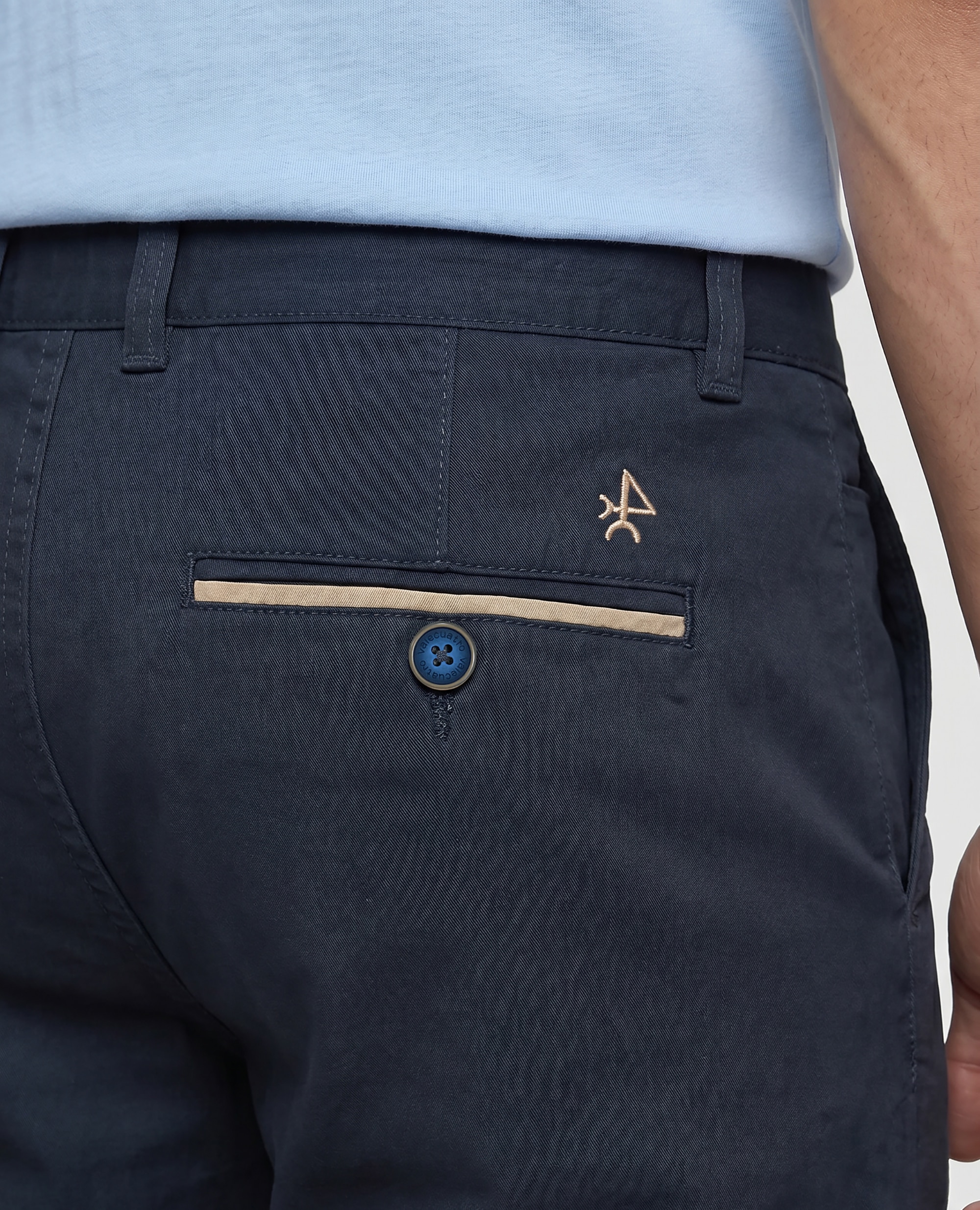 Pantalón corto chino de hombre liso - Valecuatro - Azul marino Azul marino-4