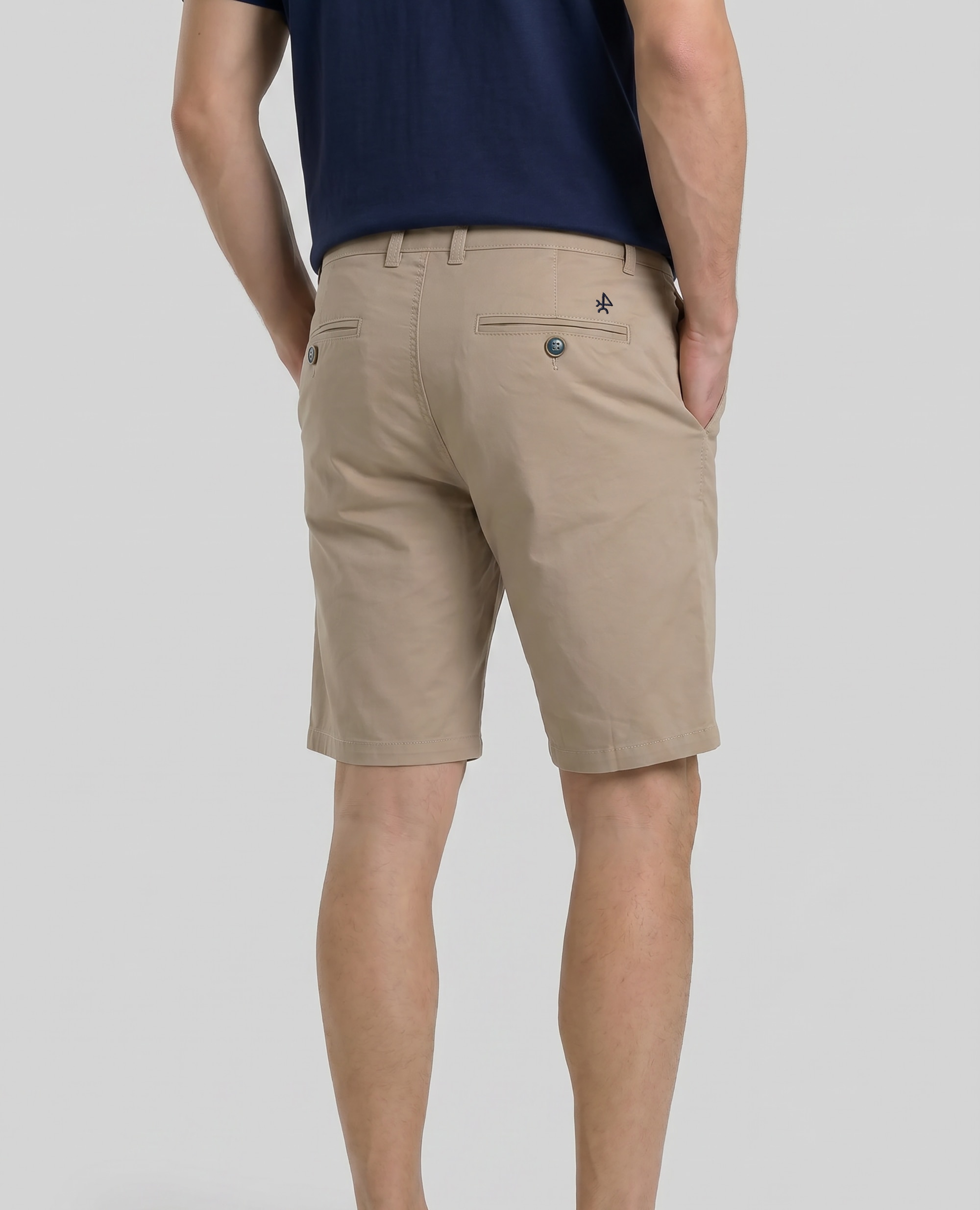 Pantalón corto chino de hombre liso - Valecuatro - Beige Beige-3