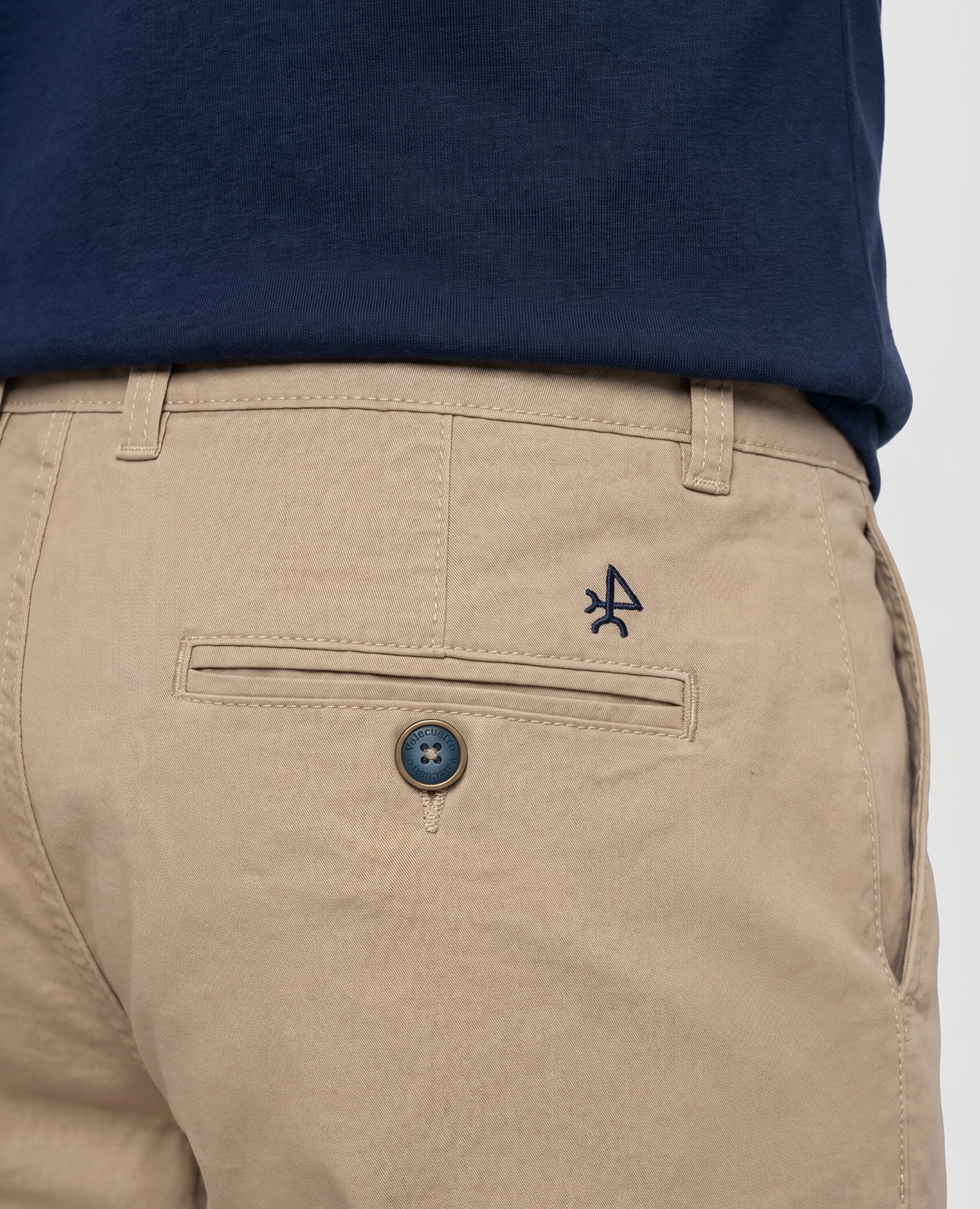 Pantalón corto chino de hombre liso - Valecuatro - Beige Beige-4