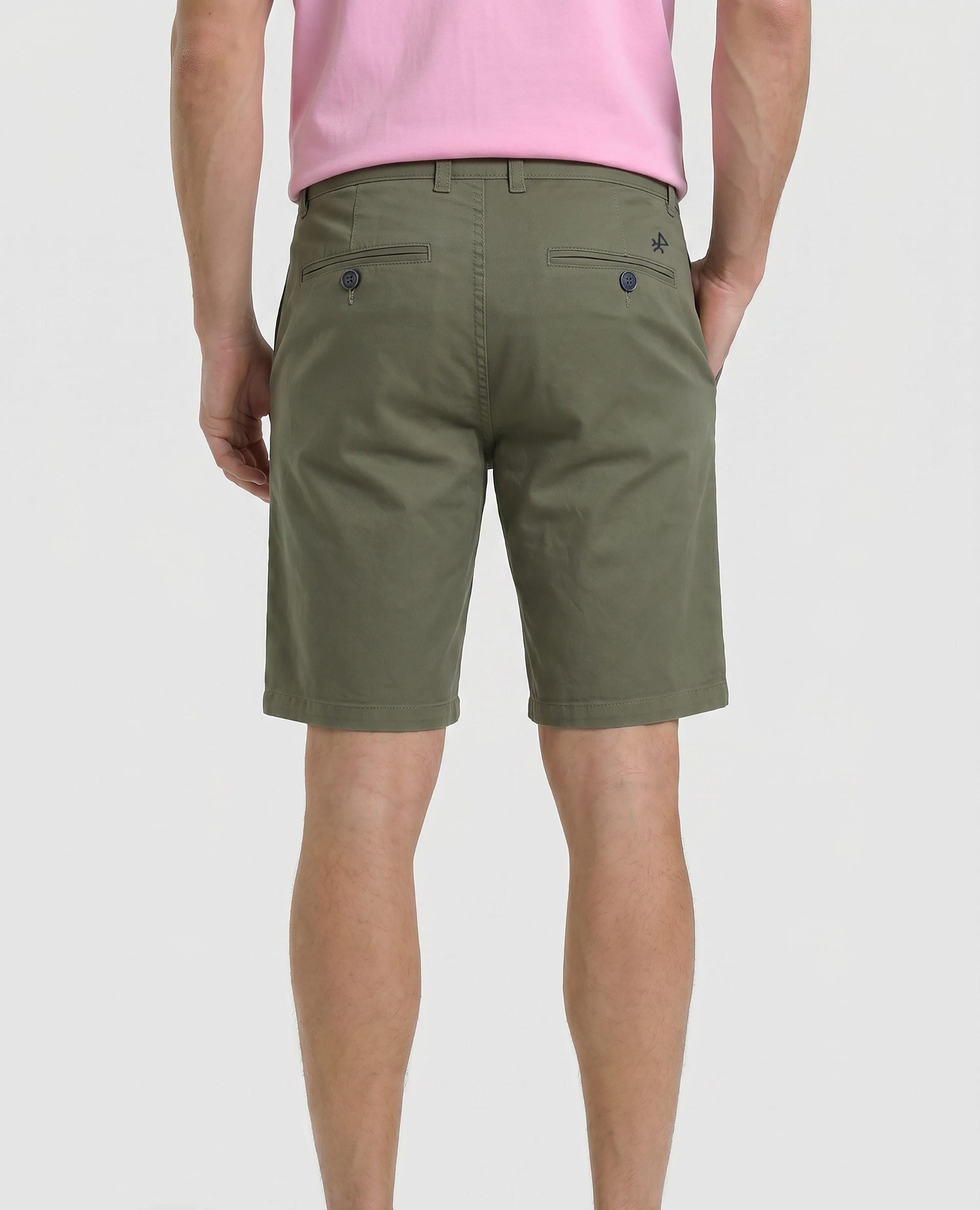 Pantalón corto chino de hombre liso - Valecuatro - Kaki Kaki-3