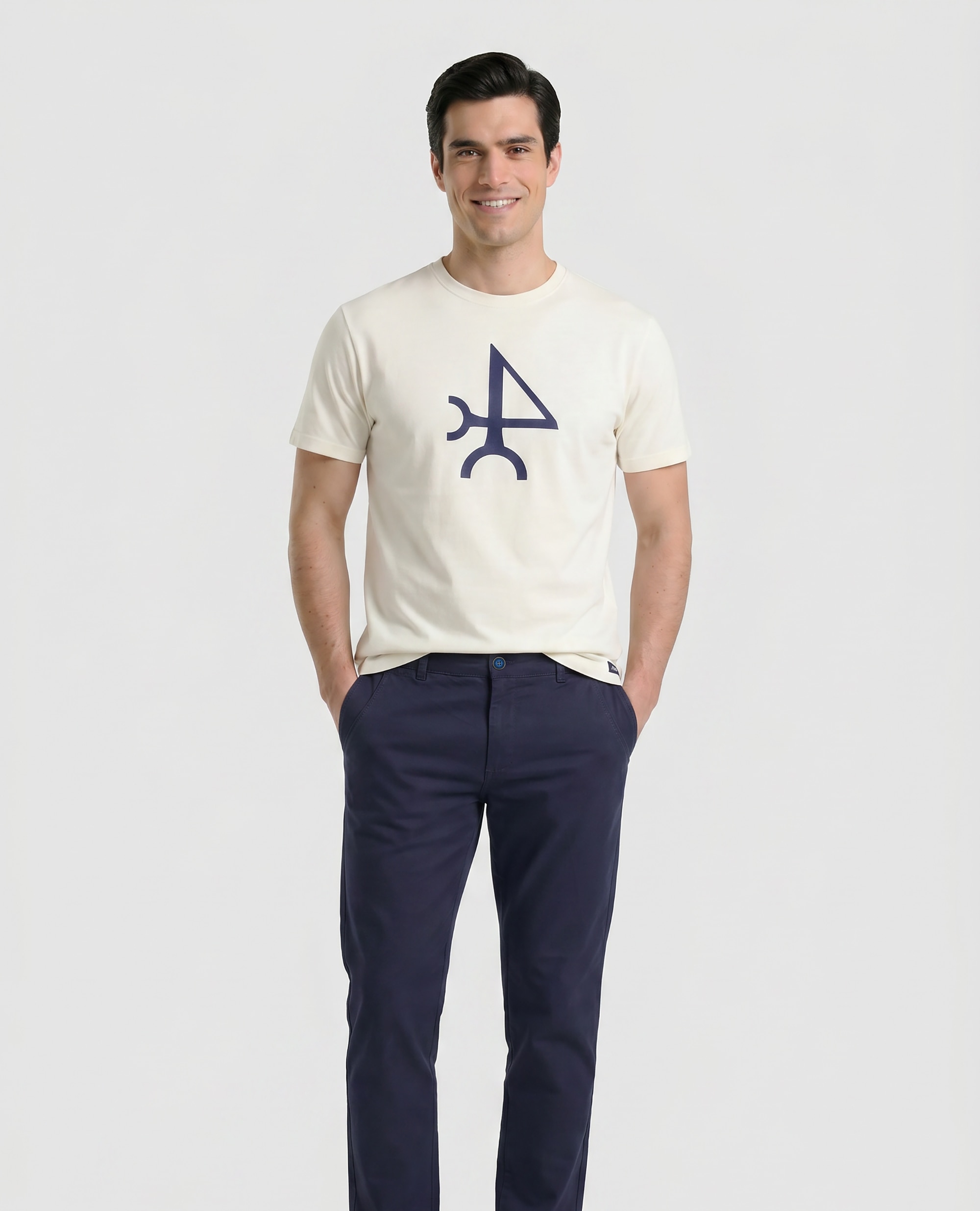 Chino de hombre corte regular fit - Valecuatro - Azul marino Azul marino-1