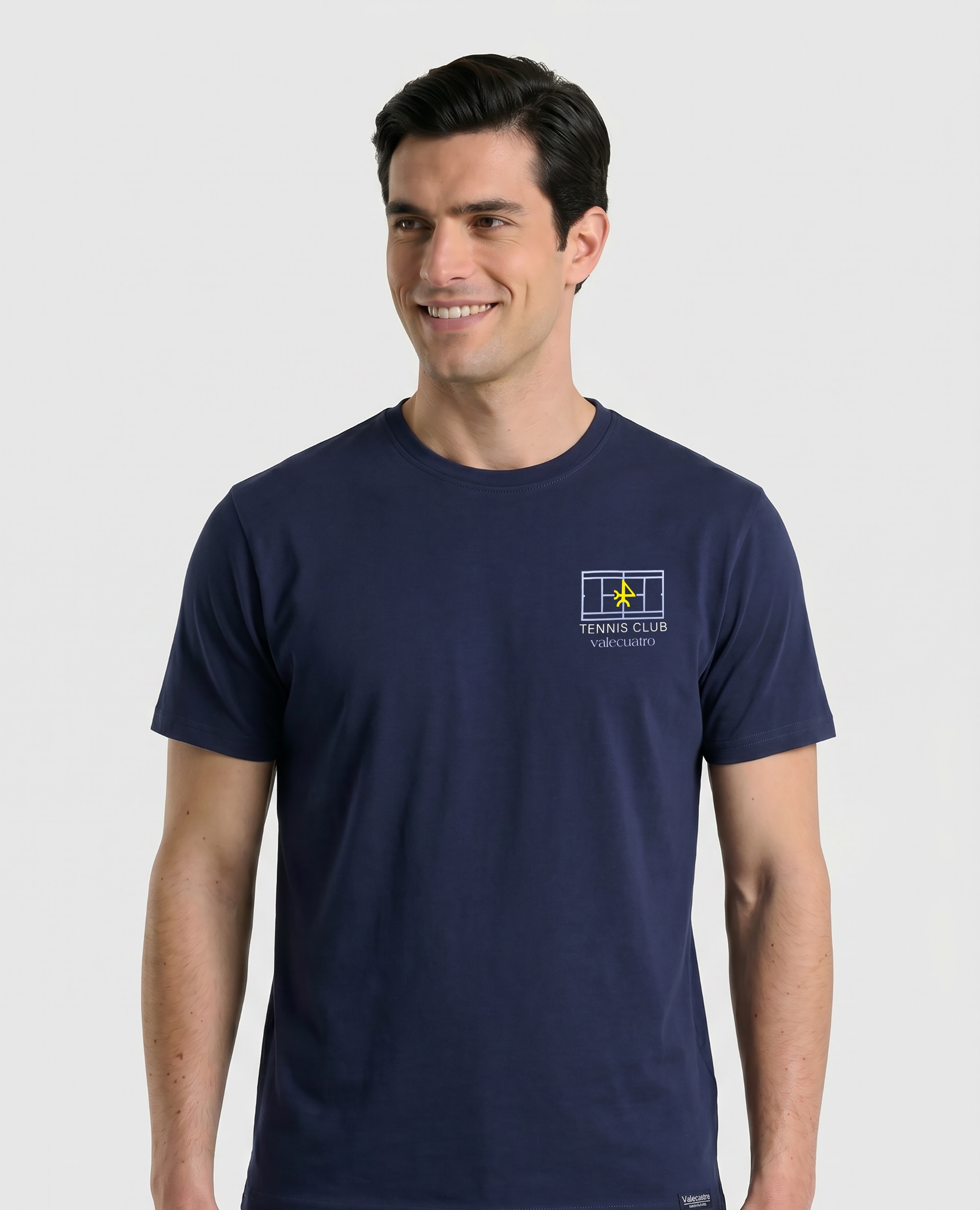 Camiseta de hombre clásica manga corta estampada - Valecuatro - Azul marino Azul marino-1