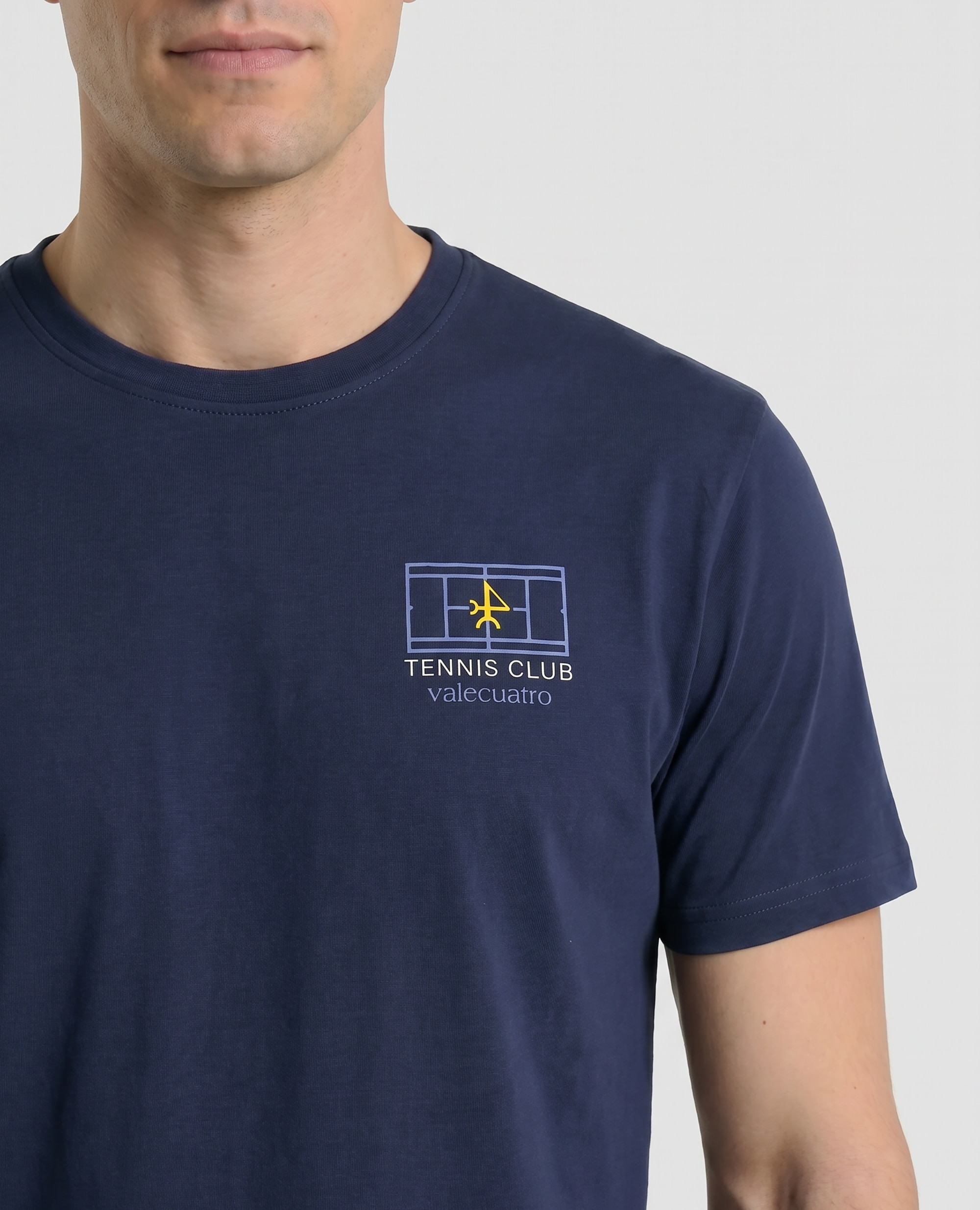 Camiseta de hombre clásica manga corta estampada - Valecuatro - Azul marino Azul marino-3