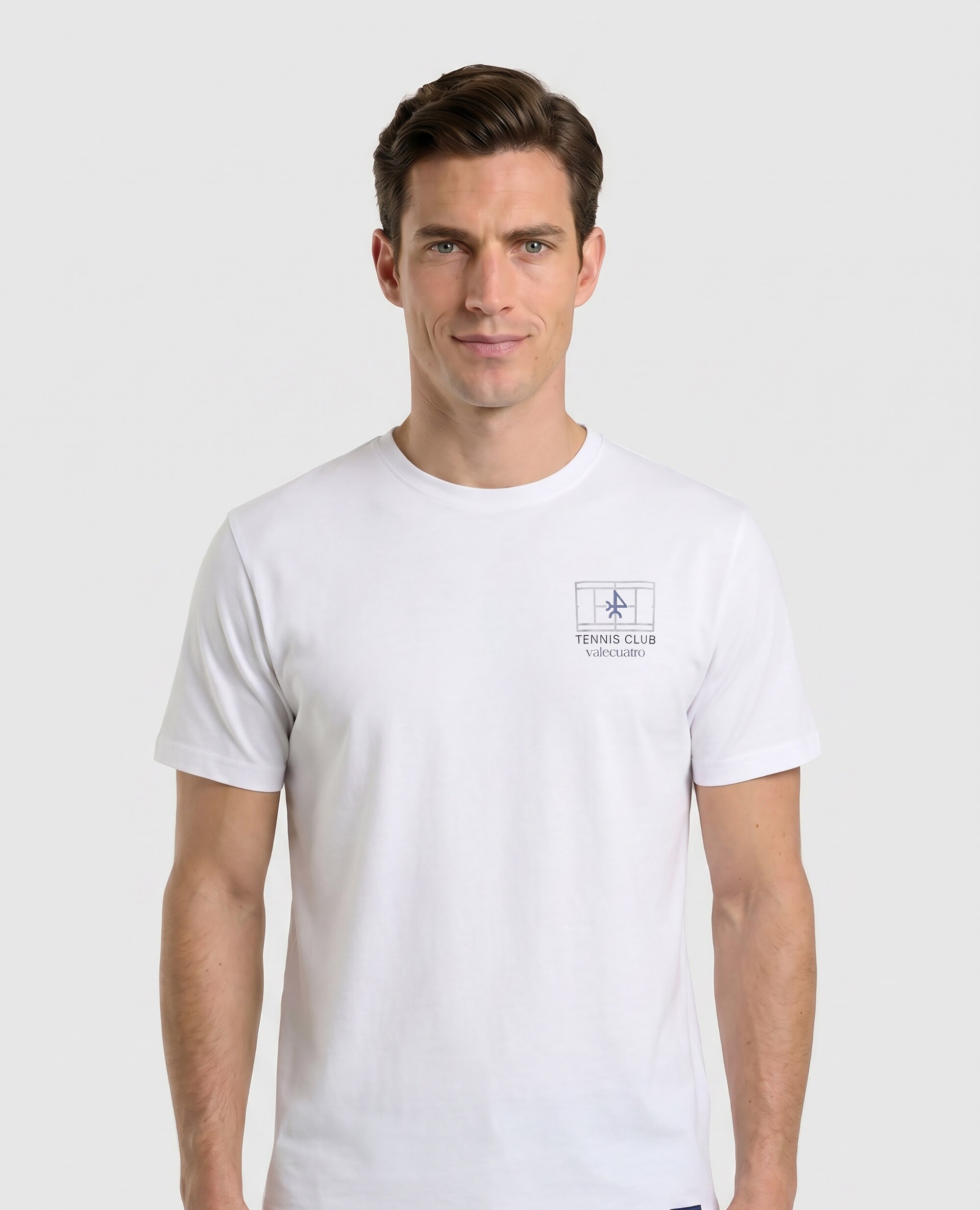 Camiseta de hombre clásica manga corta estampada - Valecuatro - Blanco Blanco-1