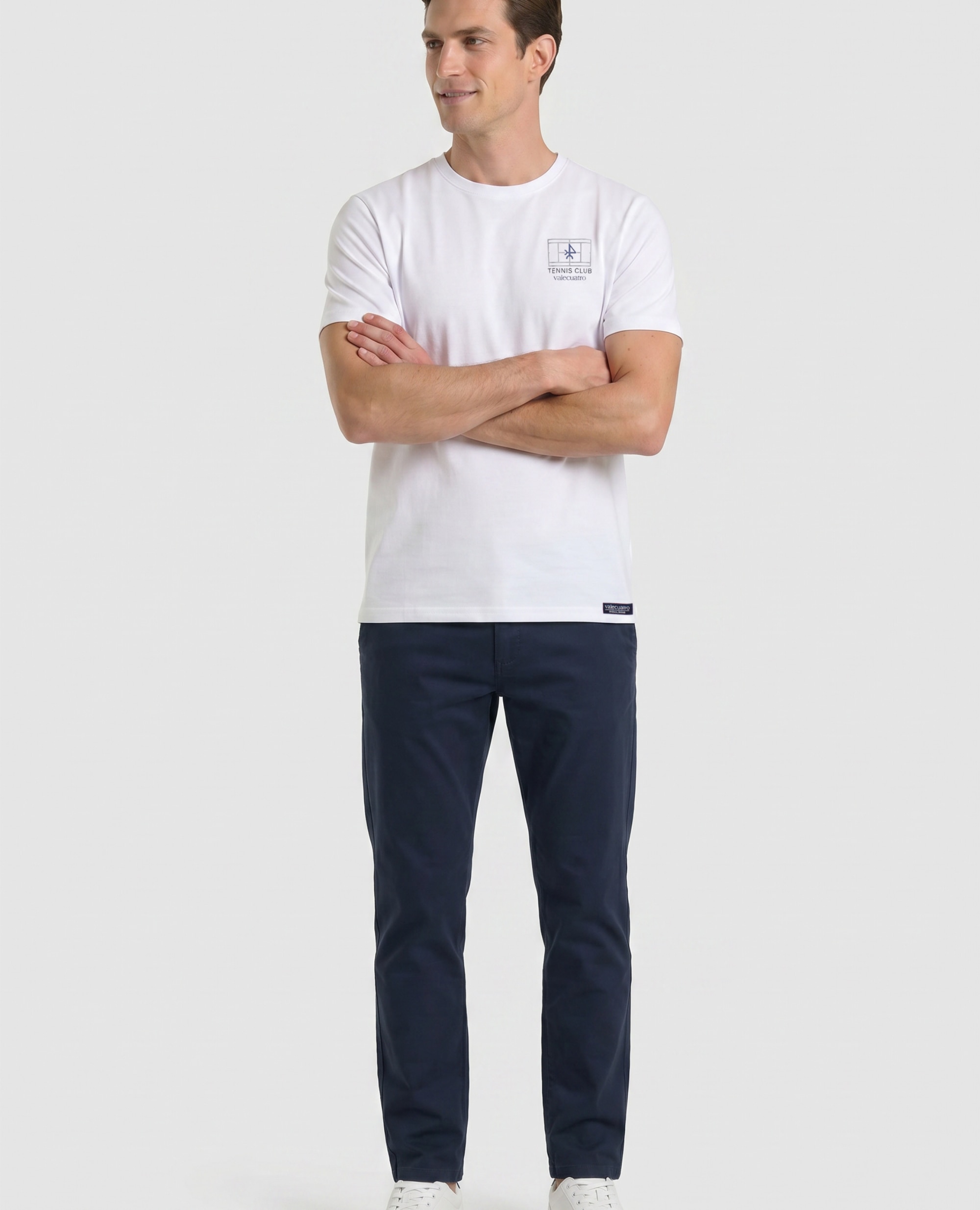Camiseta de hombre clásica manga corta estampada - Valecuatro - Blanco Blanco-4