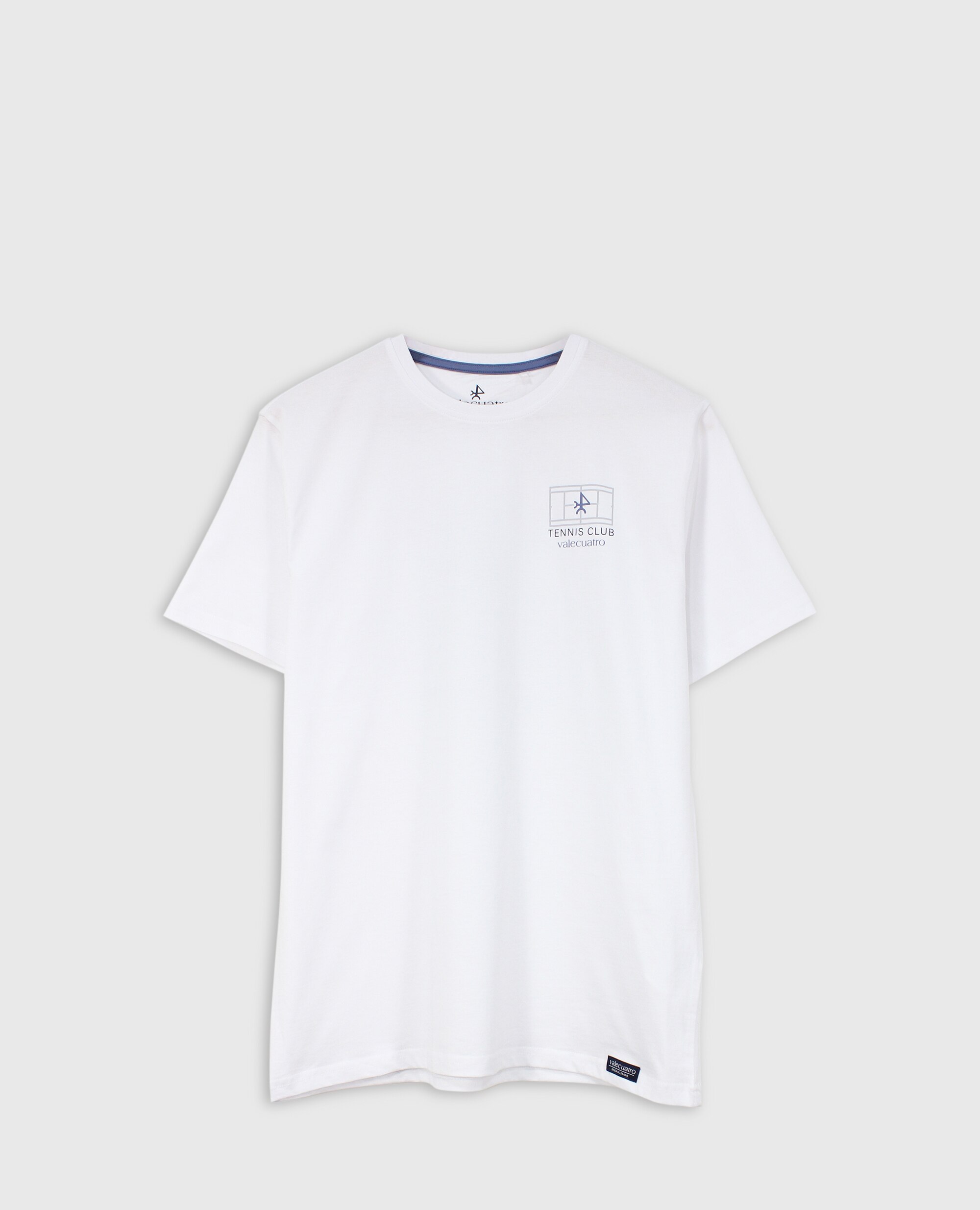 Camiseta de hombre clásica manga corta estampada - Valecuatro - Blanco Blanco-6