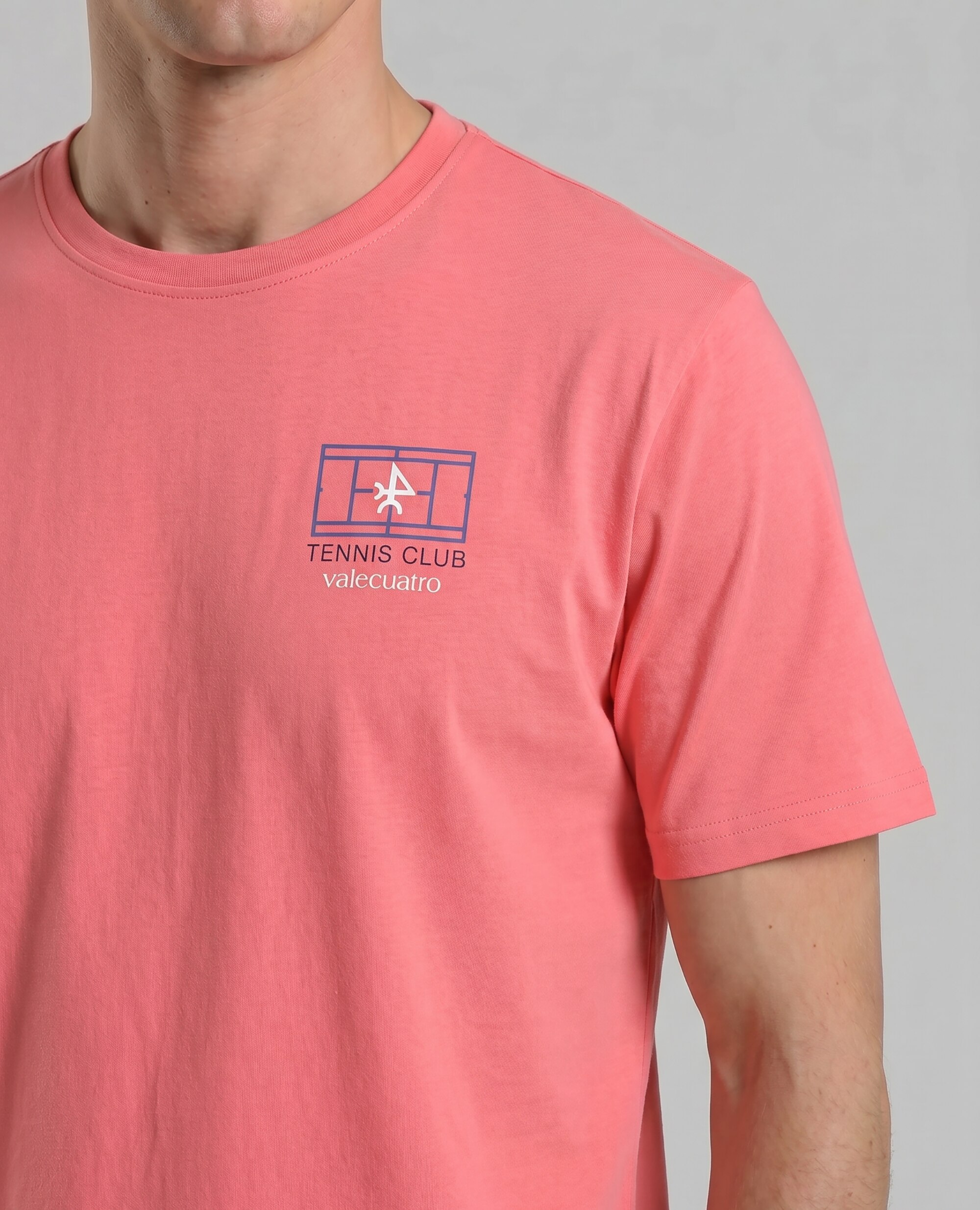 Camiseta de hombre clásica manga corta estampada - Valecuatro - Coral Coral-3