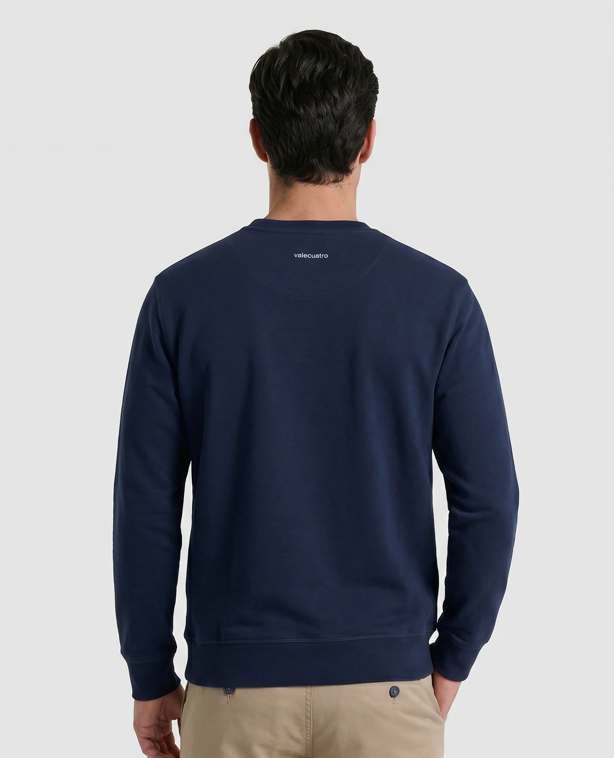 Sudadera de hombre sin capucha con cuello redondo estampada - Valecuatro - Azul marino Azul marino-2