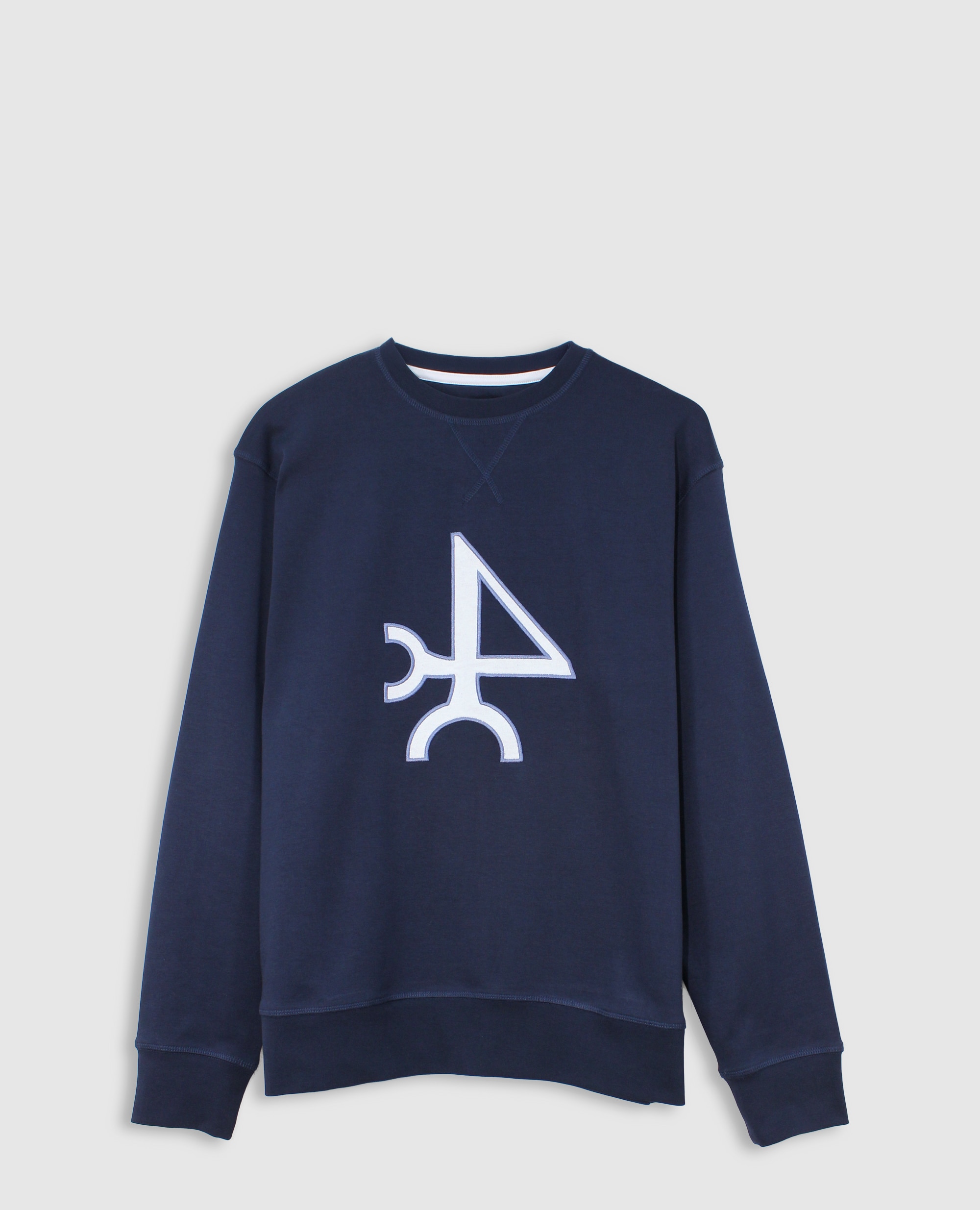 Sudadera de hombre sin capucha con cuello redondo estampada - Valecuatro - Azul marino Azul marino-6
