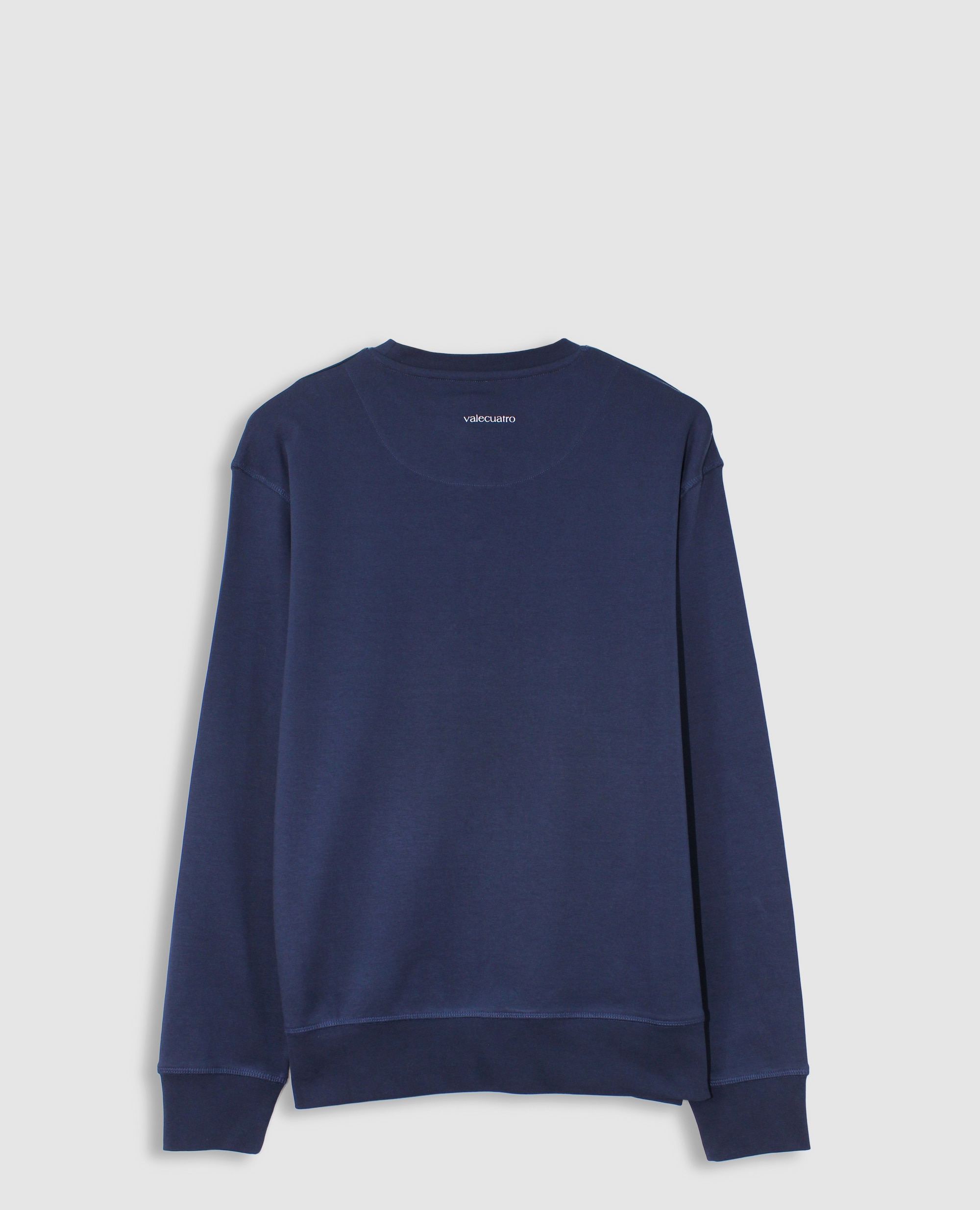Sudadera de hombre sin capucha con cuello redondo estampada - Valecuatro - Azul marino Azul marino-5