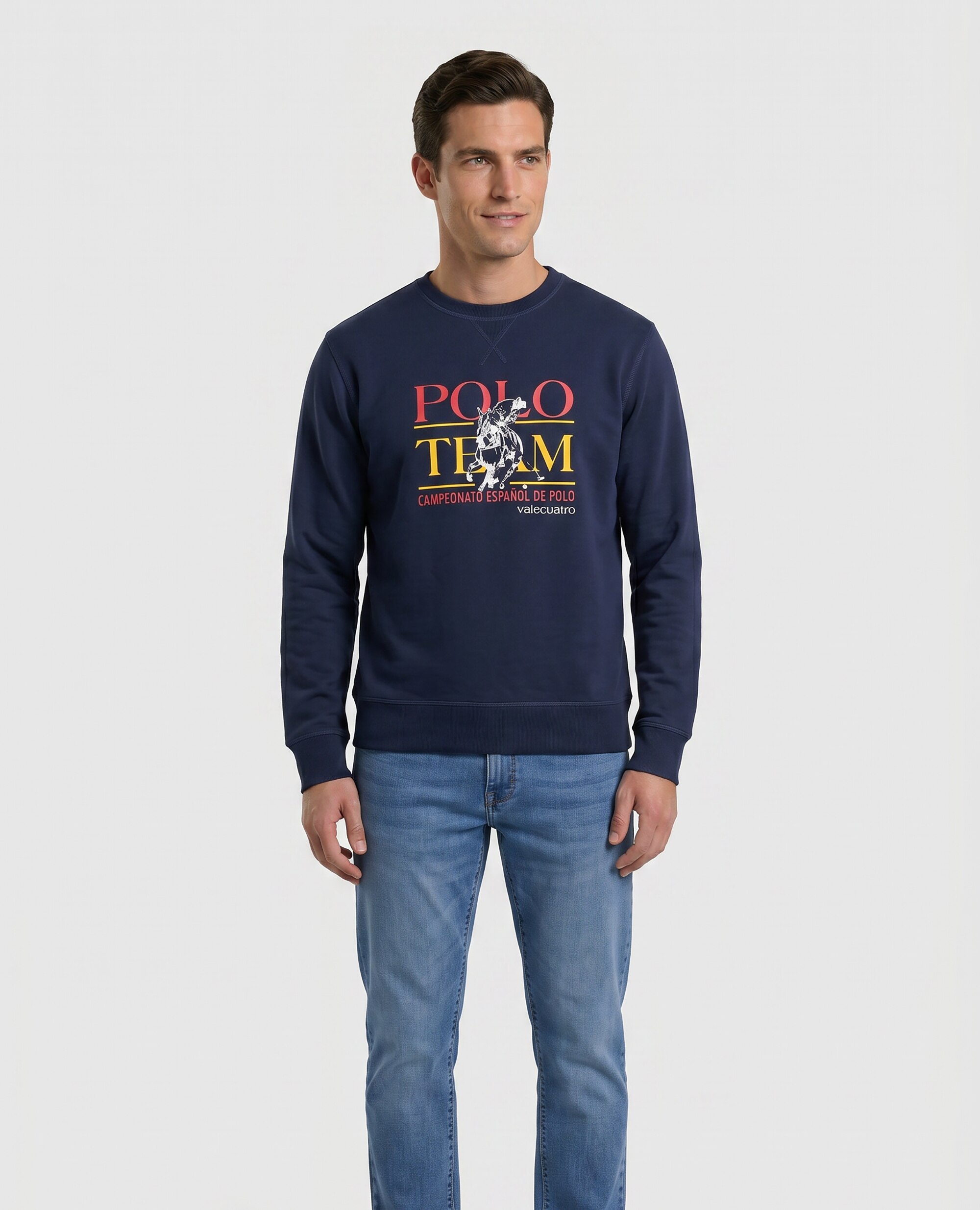 Sudadera de hombre sin capucha estampada - Valecuatro - Azul marino Azul marino-4