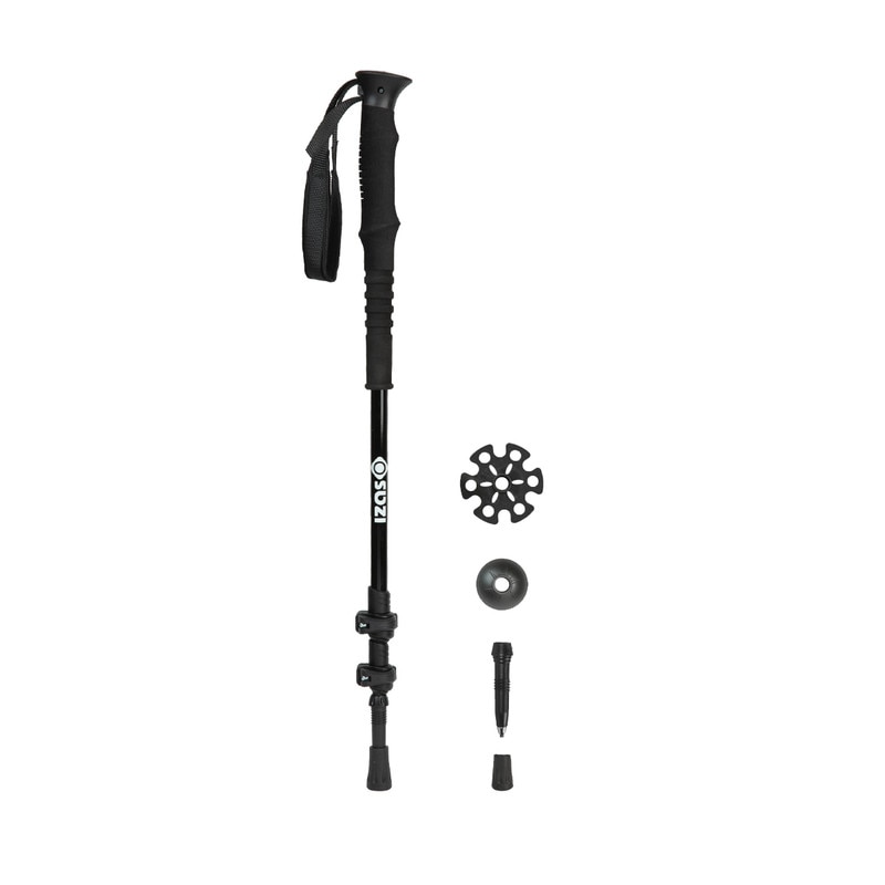 Bastón de trekking y senderismo ajustable Piura Izas - Negro Negro-2