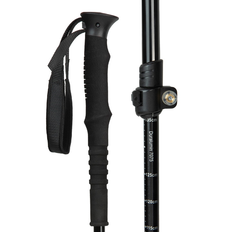 Bastón de trekking y senderismo ajustable Piura Izas - Negro Negro-4