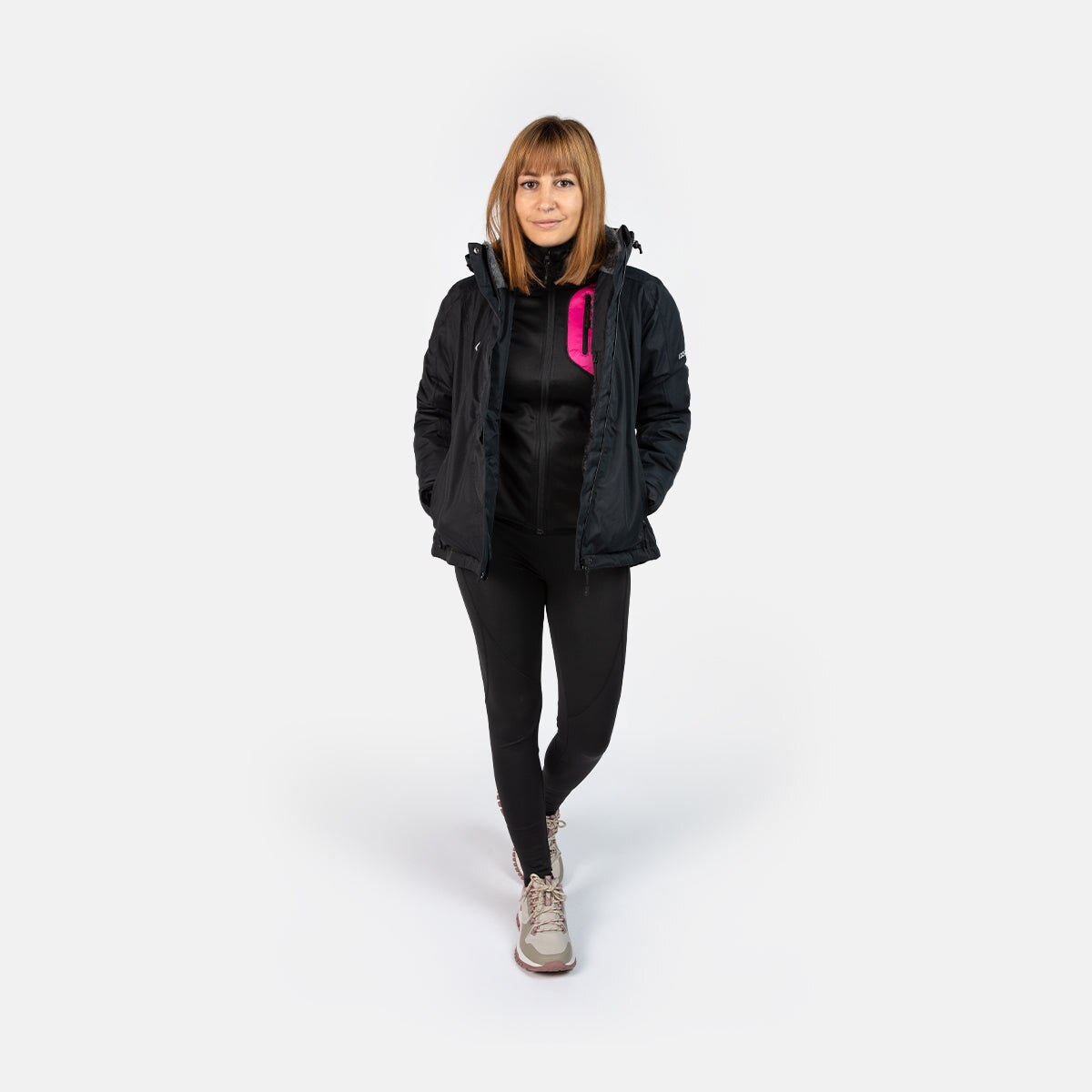 Chaqueta de mujer Dáoslos W Izas - Negro / Gris Negro / Gris-5