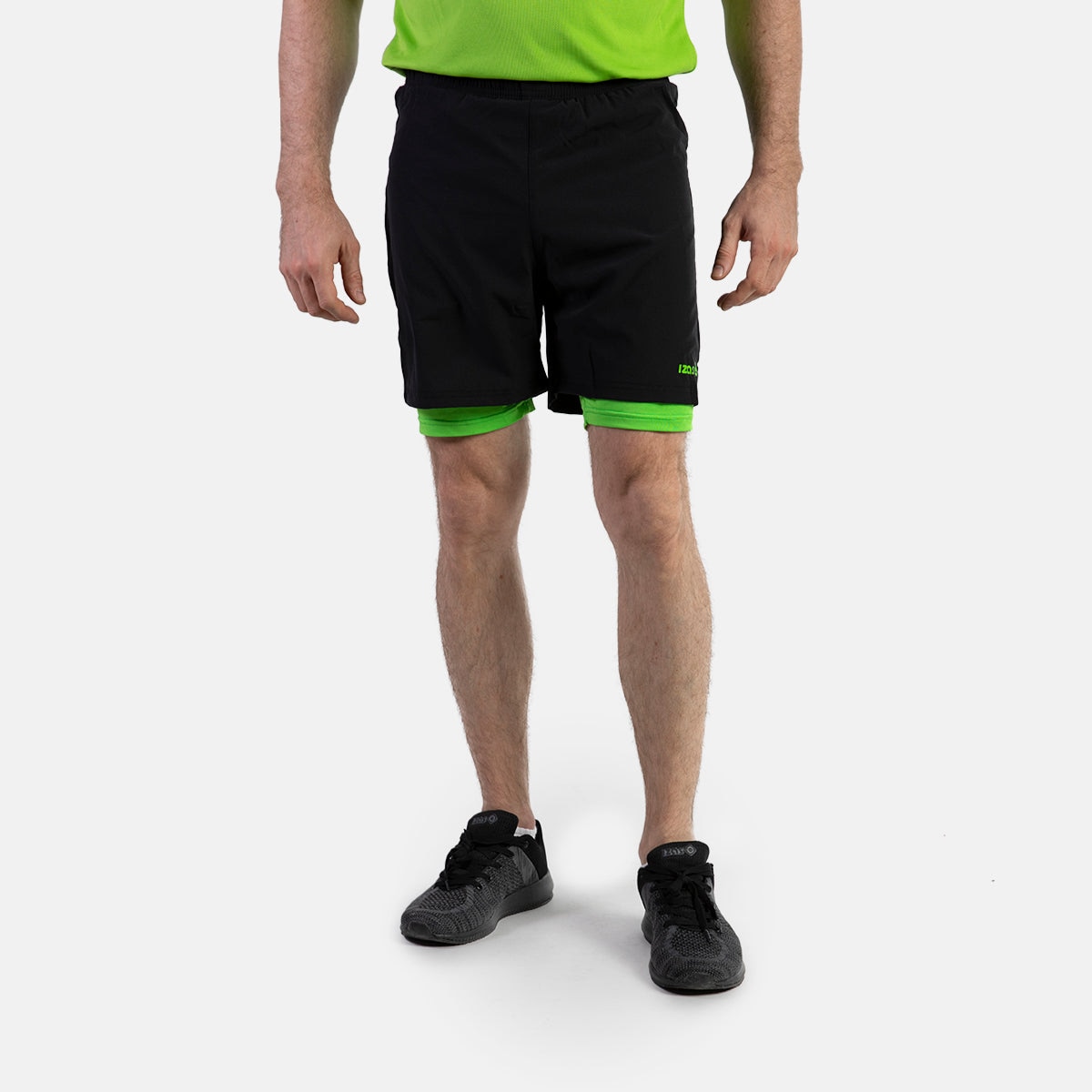 Short de hombre RAVIER Izas - Negro / Verde Negro / Verde-3