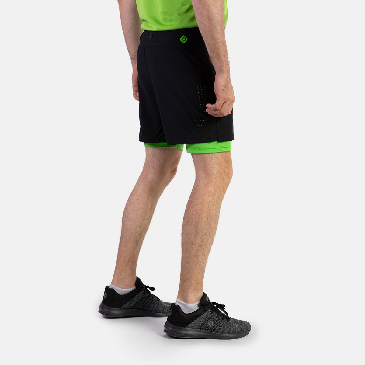 Short de hombre RAVIER Izas - Negro / Verde Negro / Verde-4