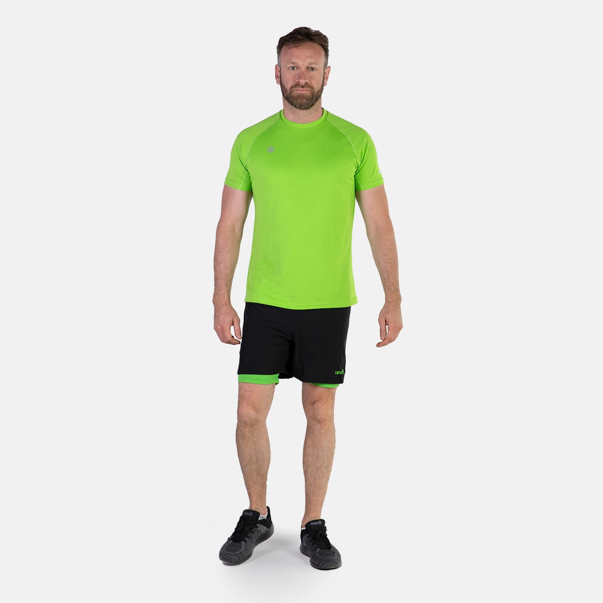 Short de hombre RAVIER Izas - Negro / Verde Negro / Verde-5