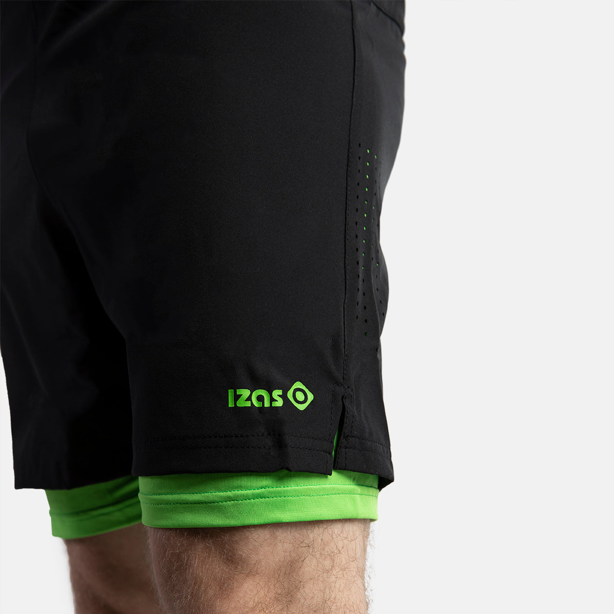 Short de hombre RAVIER Izas - Negro / Verde Negro / Verde-6