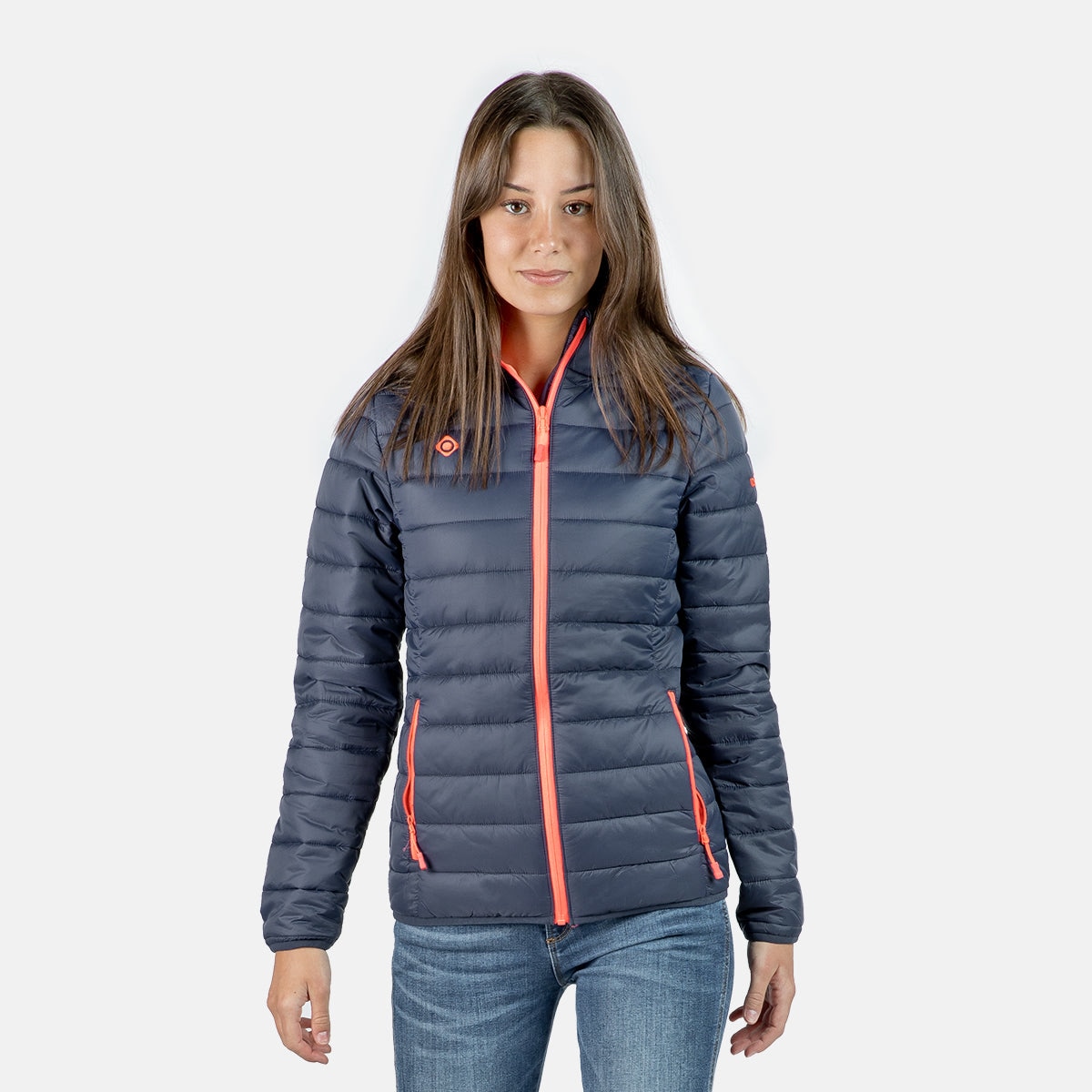 Chaqueta de mujer SINDU W Izas - Azul marino / Naranja Azul marino / Naranja-3