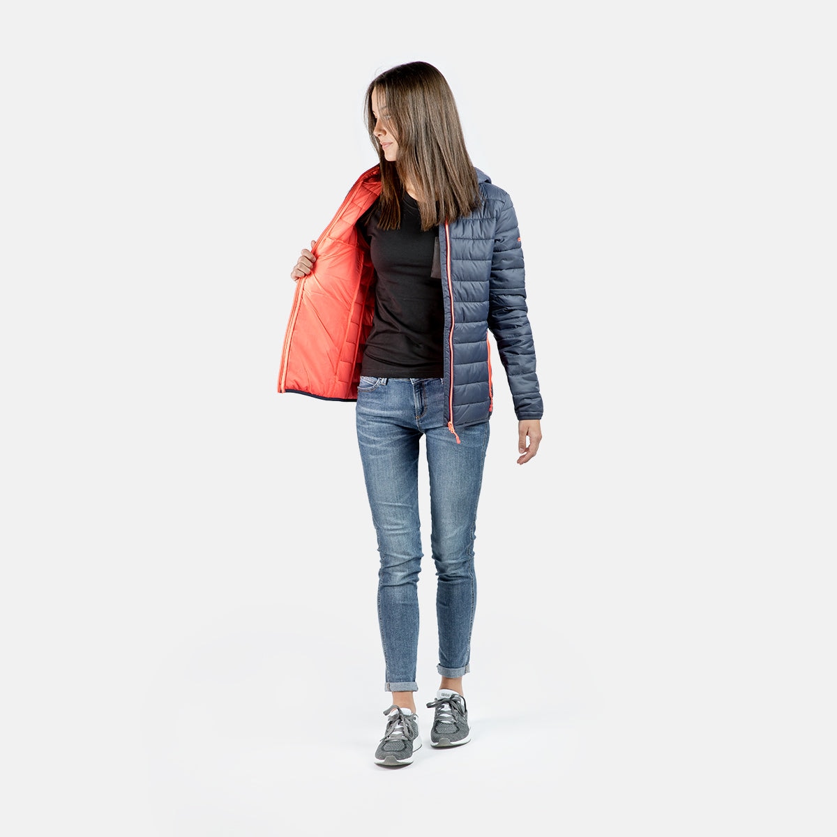 Chaqueta de mujer SINDU W Izas - Azul marino / Naranja Azul marino / Naranja-5