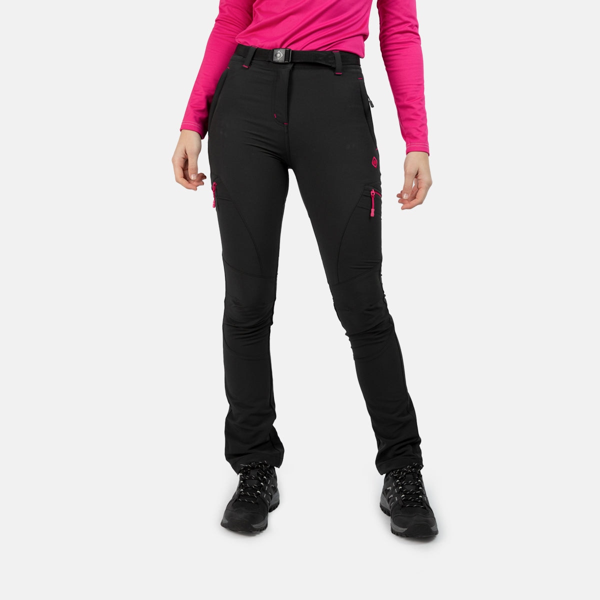 Pantalón de montaña de mujer BALTIC W FW Izas - Negro / Rosa Negro / Rosa-3