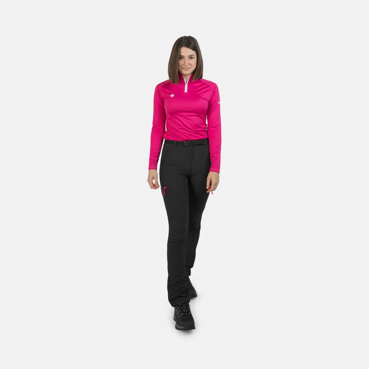 Pantalón de montaña de mujer BALTIC W FW Izas - Negro / Rosa Negro / Rosa-5