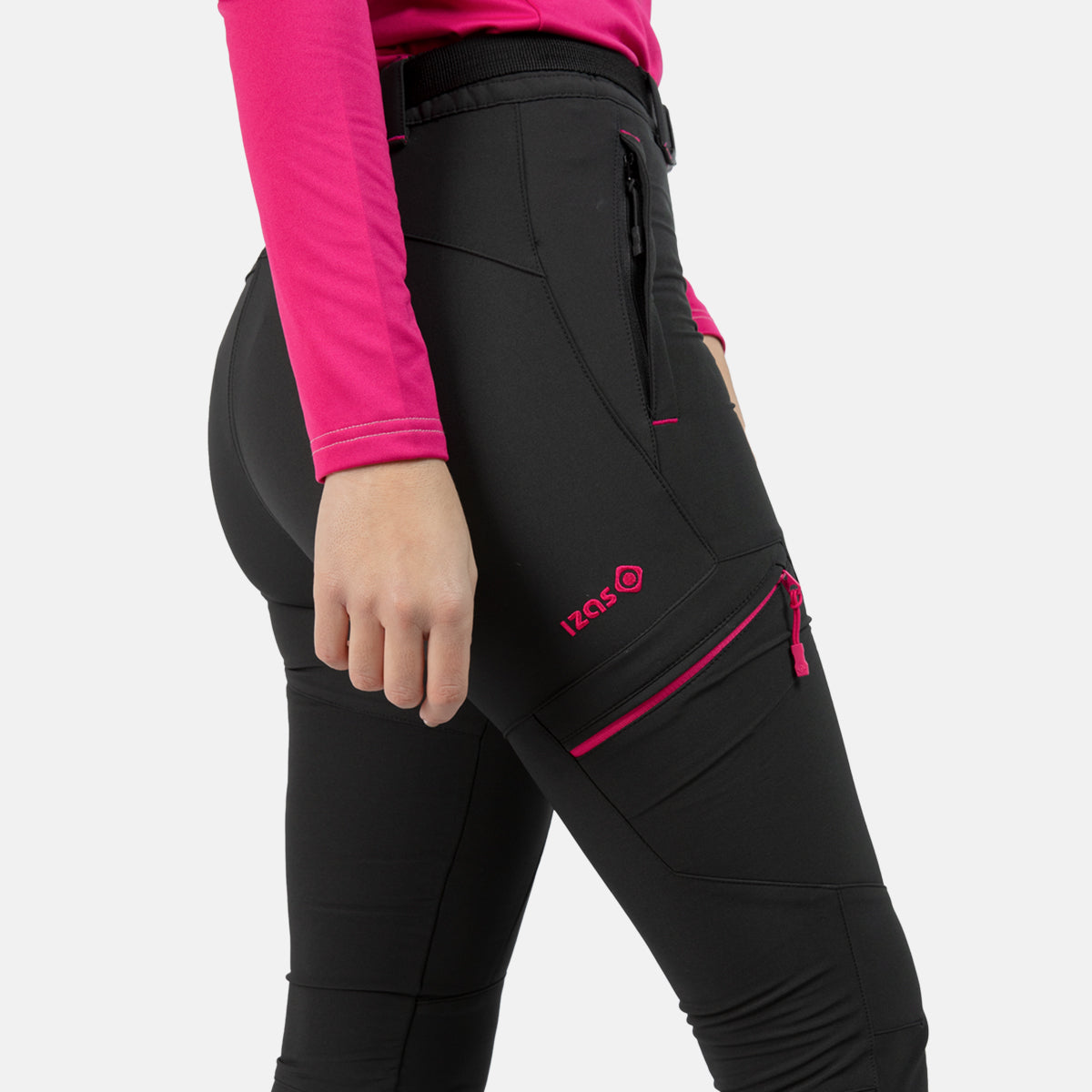 Pantalón de montaña de mujer BALTIC W FW Izas - Negro / Rosa Negro / Rosa-6