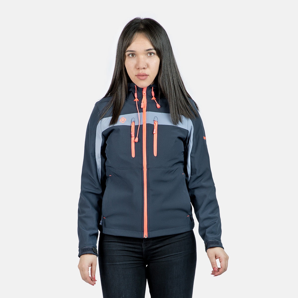 Chaqueta softshell de mujer INATYE Izas - Azul marino / Naranja Azul marino / Naranja-3