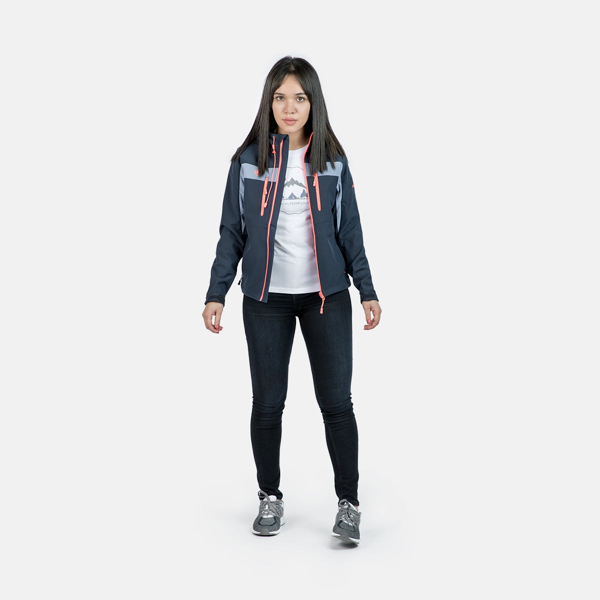 Chaqueta softshell de mujer INATYE Izas - Azul marino / Naranja Azul marino / Naranja-5