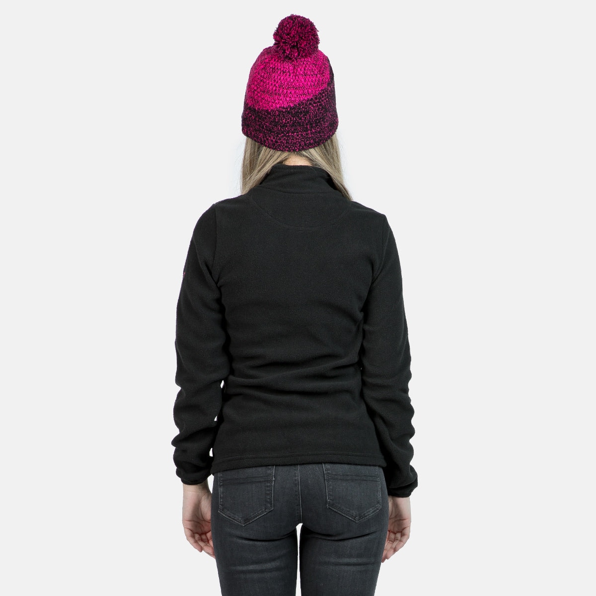 Forro polar de mujer PADRU W Izas - Negro / Rosa Negro / Rosa-2