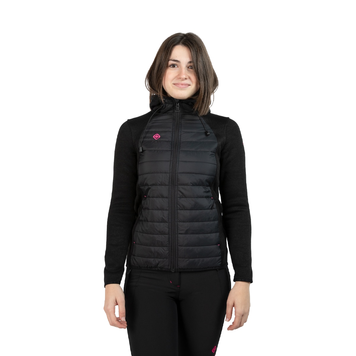 Chaqueta de mujer NOYA W Izas - Negro / Rosa Negro / Rosa-3