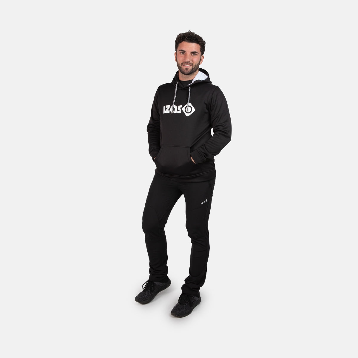 Sudadera deportiva de hombre DUERO M V3 Izas - Negro / Blanco Negro / Blanco-5