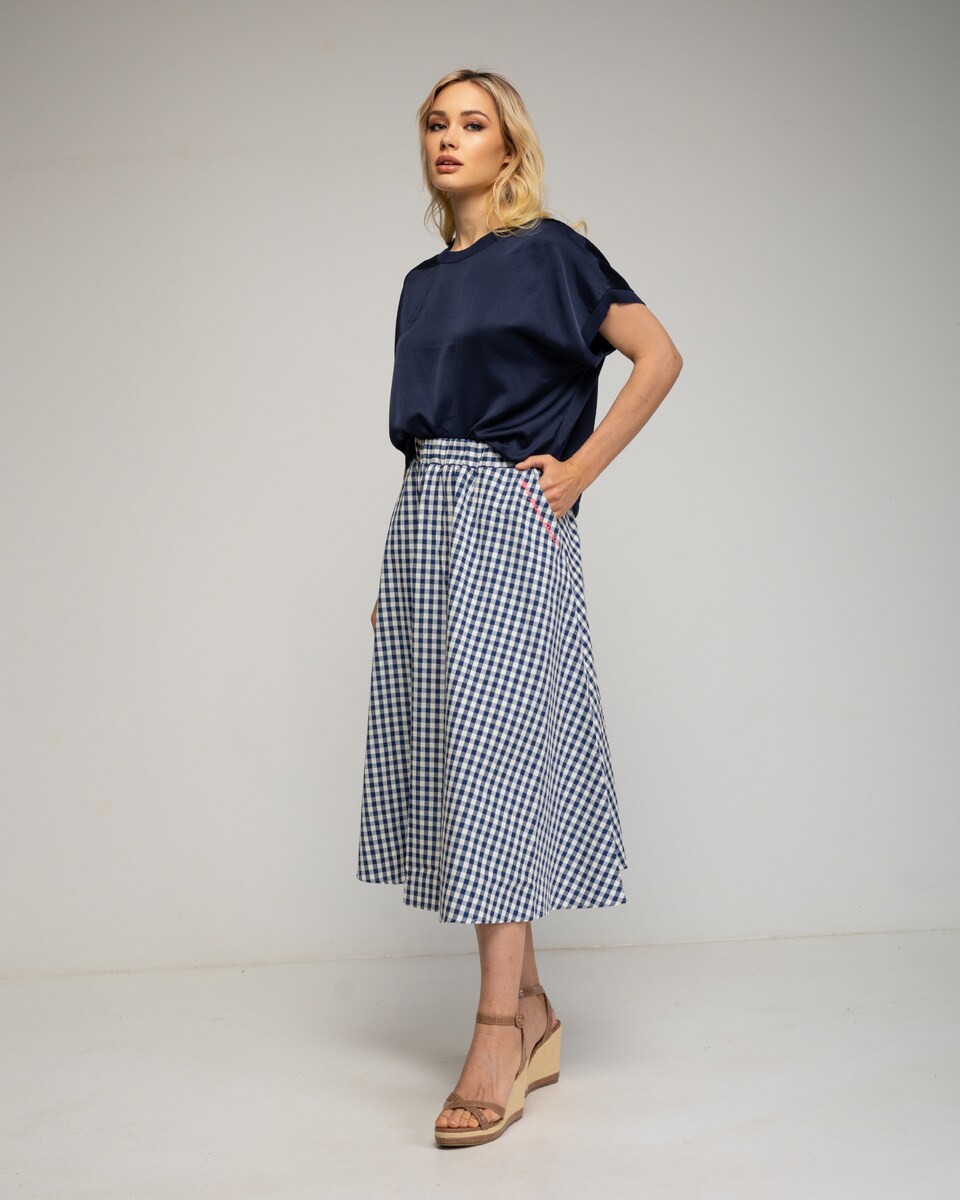 Tipo A Faldas Corte A Largas Falda De Cuadros Vichy Con Corte Tipo