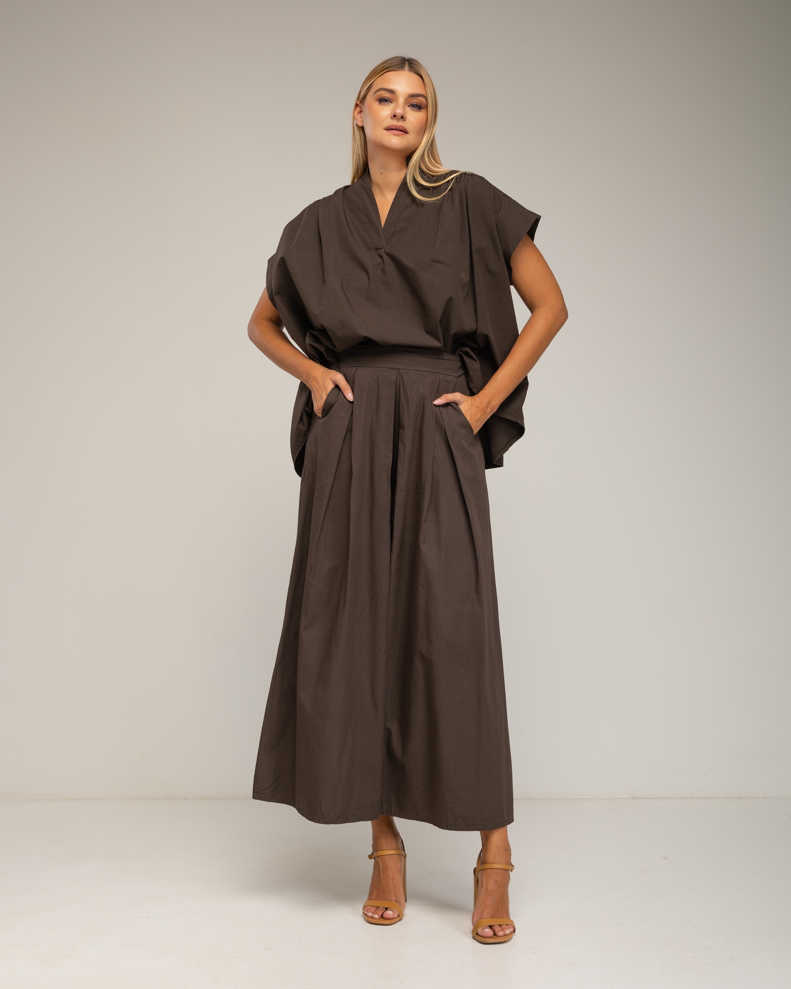 Tantra - Pantalón de mujer tipo palazzo con bolsillos.