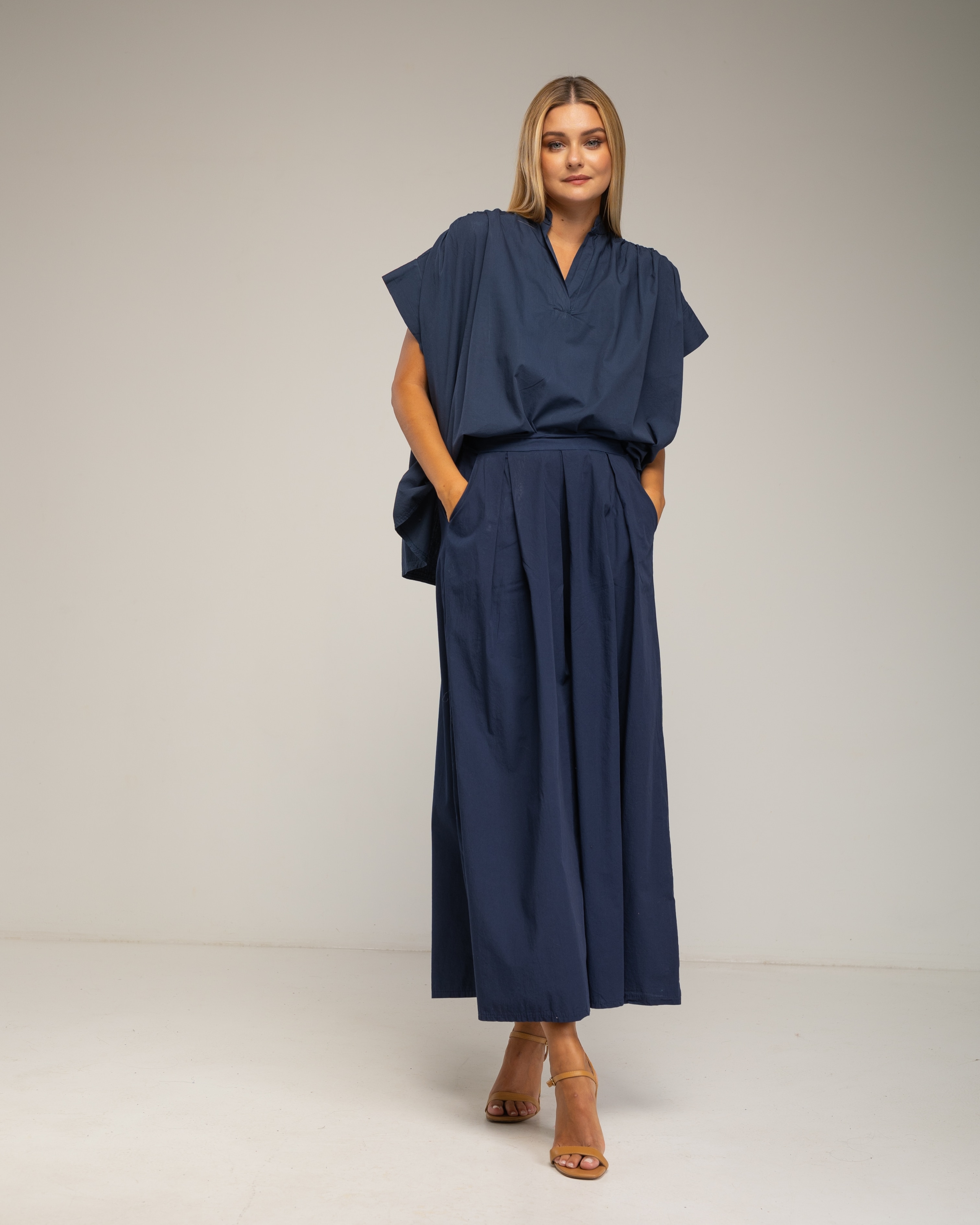 Tantra - Pantalón de mujer tipo palazzo con bolsillos.