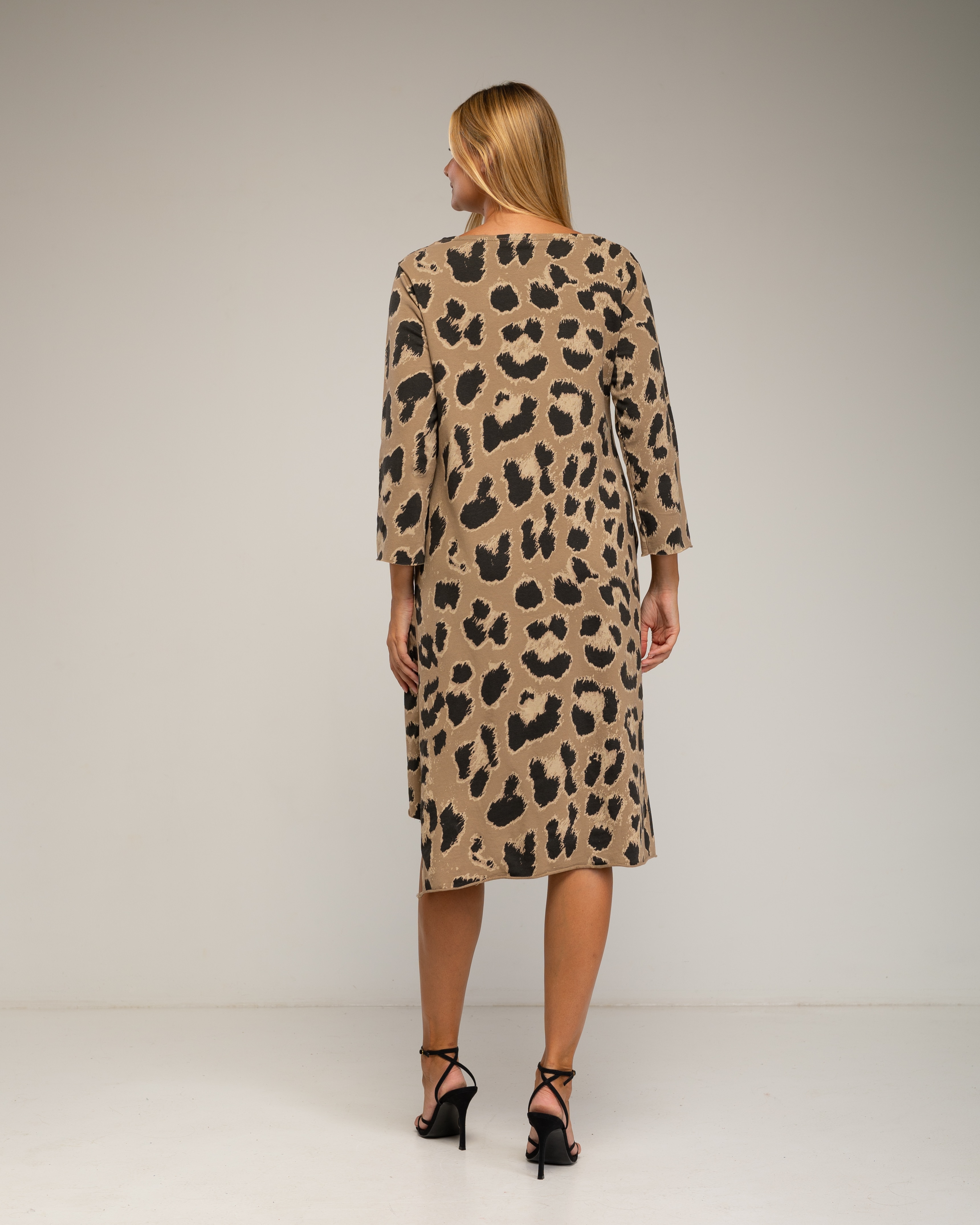 Vestido oversize de estampado animal print - Tantra - Camel Camel-3