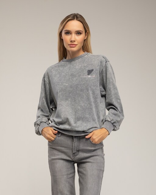 Imagen 0 de Sudadera de mujer  con detalles de strass en la espalda y en el frente