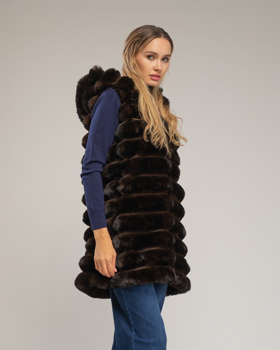 Chaleco de mujer de pelo sintético con capucha · Tantra · El Corte