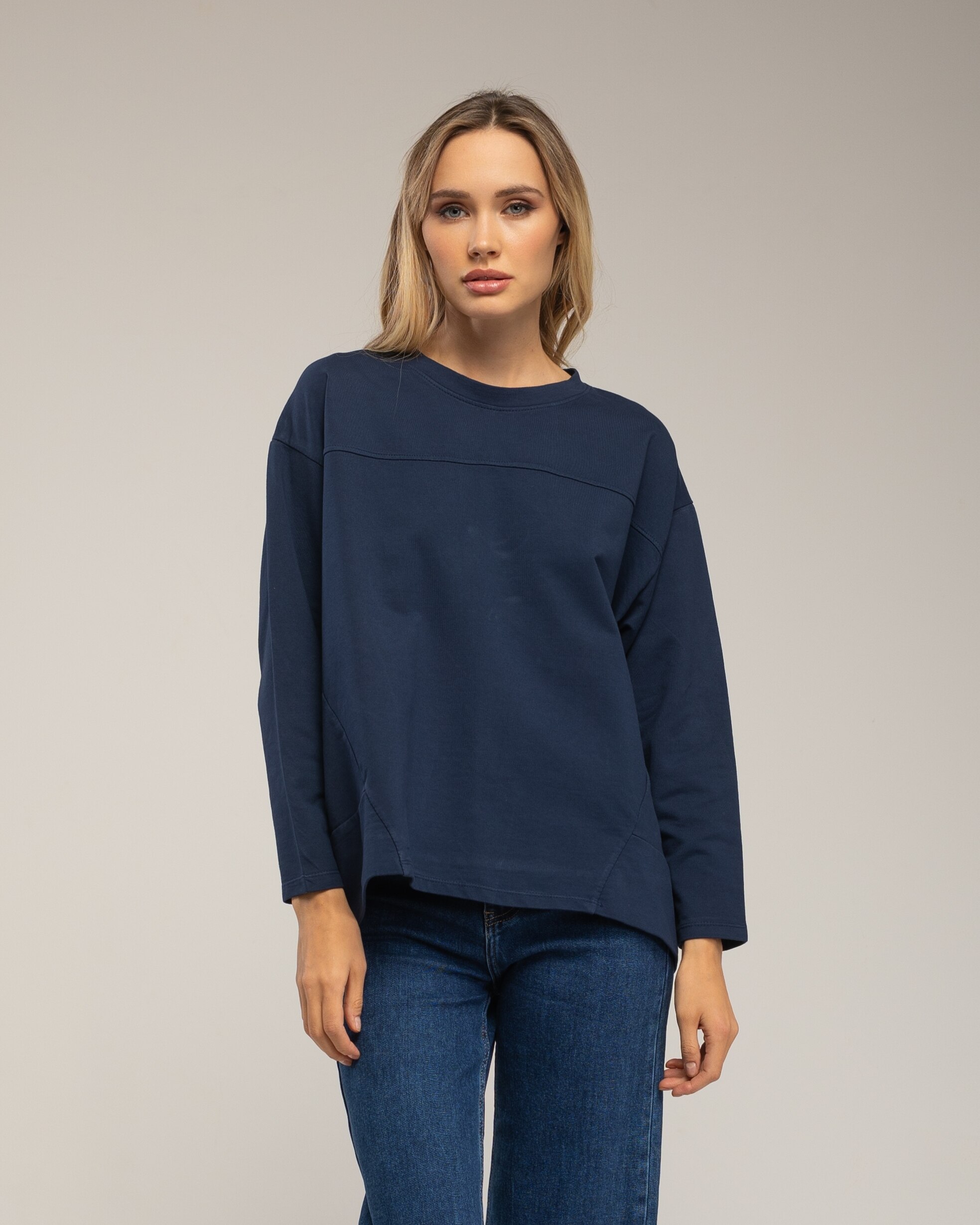 Camiseta oversize con cortes transversales y verticales - Tantra - Azul marino Azul marino-1
