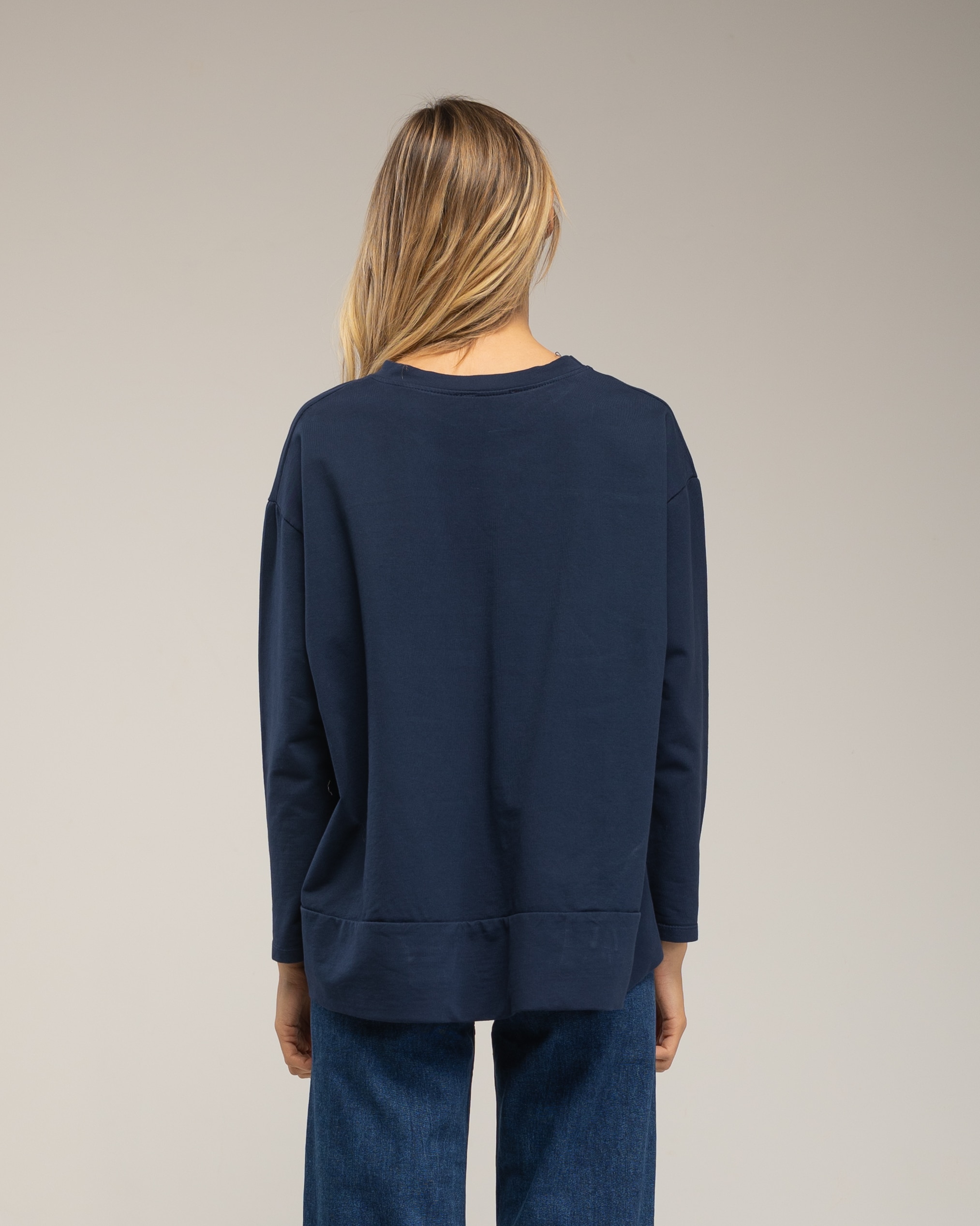 Camiseta oversize con cortes transversales y verticales - Tantra - Azul marino Azul marino-2