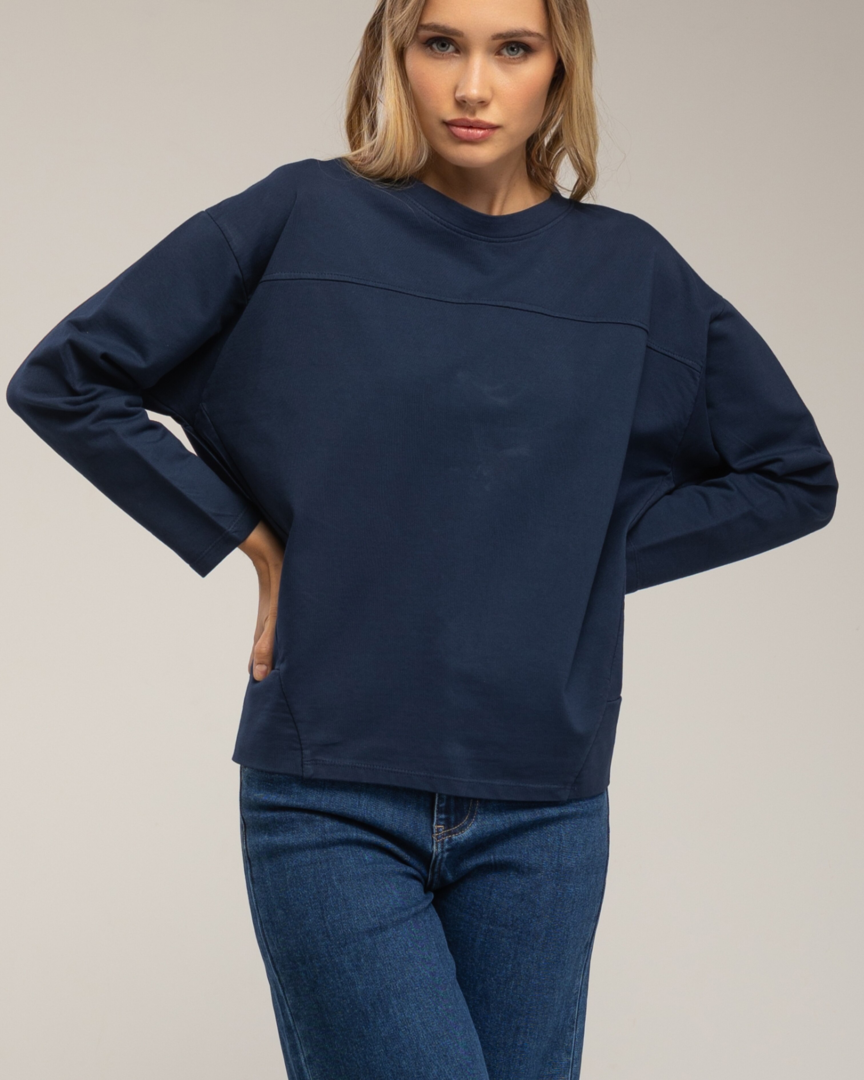 Camiseta oversize con cortes transversales y verticales - Tantra - Azul marino Azul marino-3