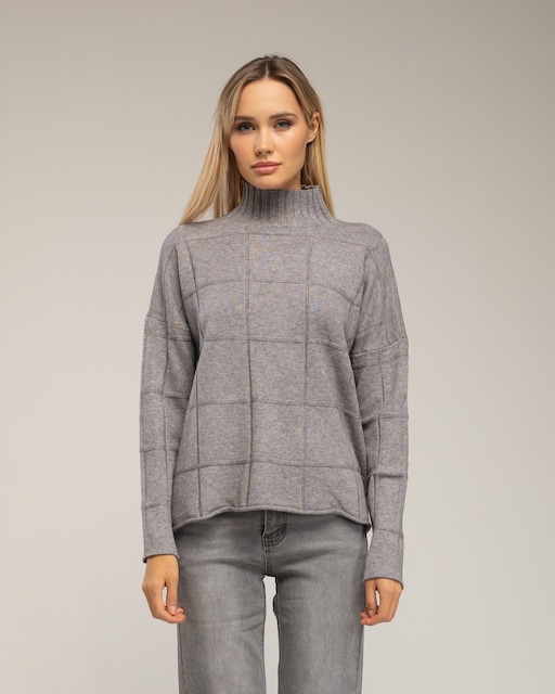 Imagen 0 de Jersey de mujer oversize con  detalles de cuadros