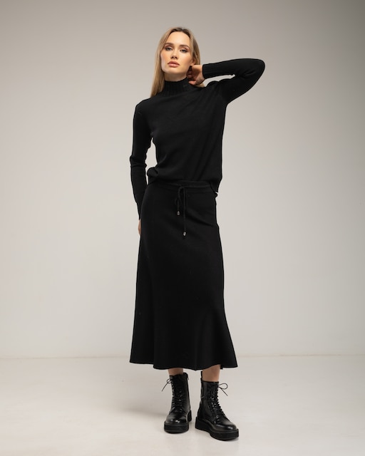 Imagen 0 de Falda de punto fino tipo A con cintura elástica