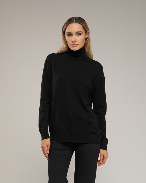 Imagen 0 de Jersey de mujer  punto fino básico de cuello vuelto