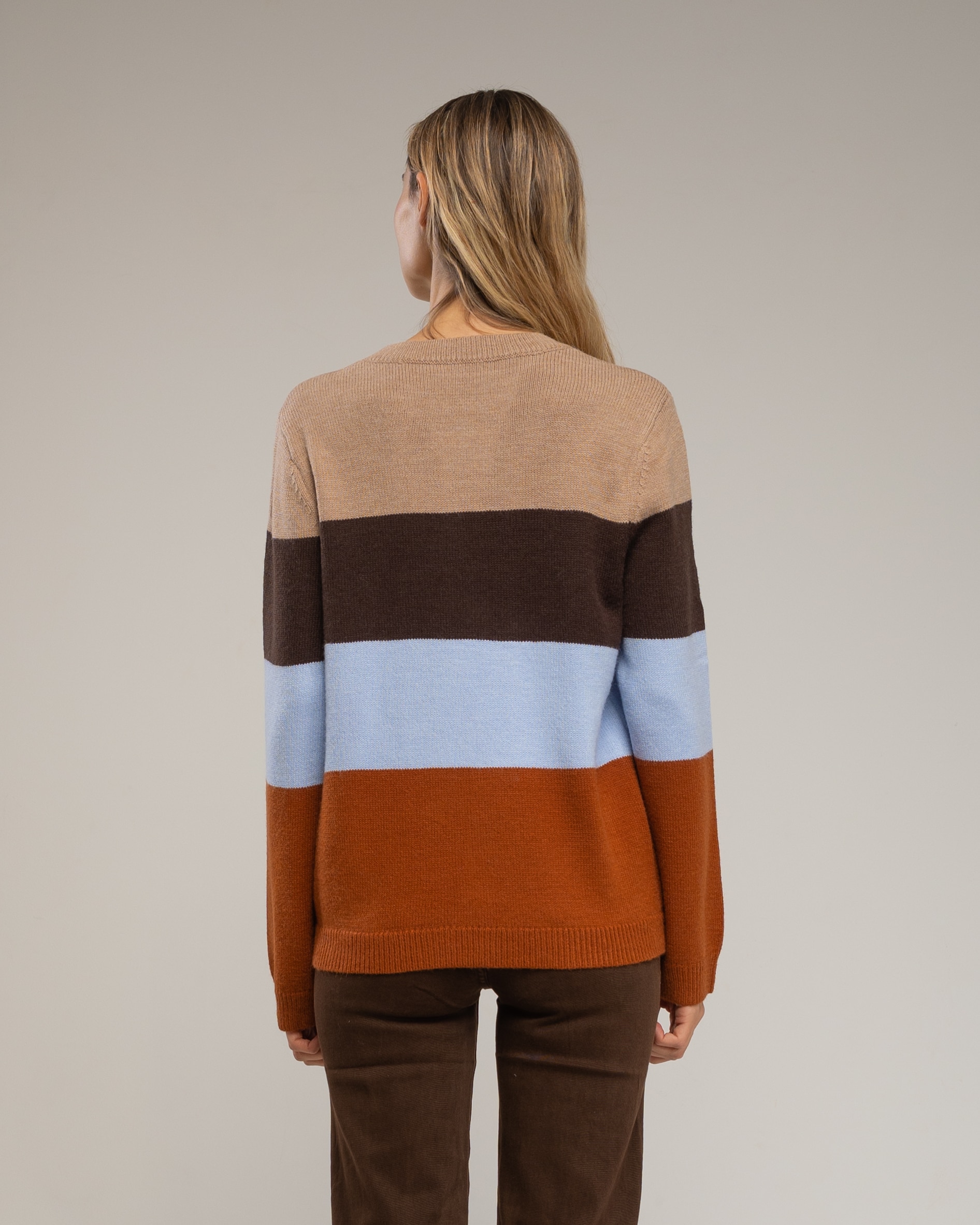 Jersey de mujer con franjas de colores - Tantra - Beige Beige-2