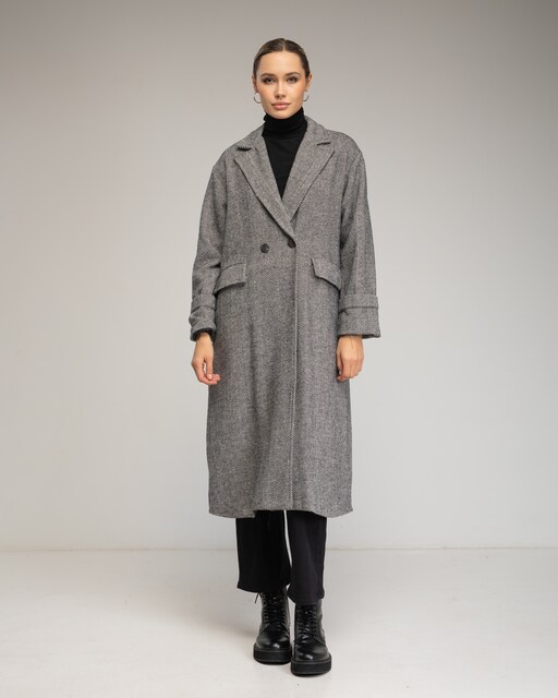 Imagen 0 de Abrigo de muer con lana de espiguilla