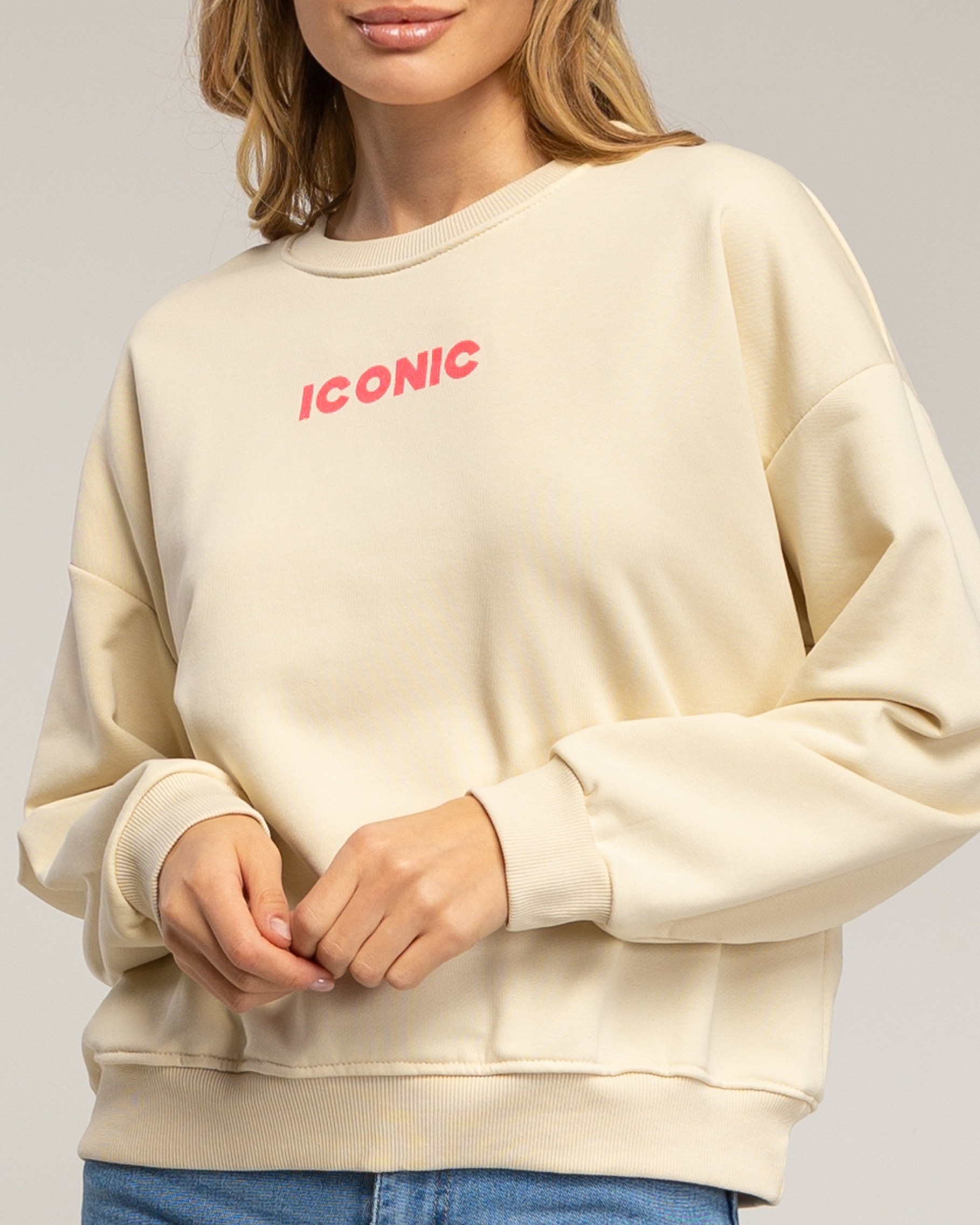 Sudadera de mujer con tecto iconic fluor - Tantra - Beige Beige-3
