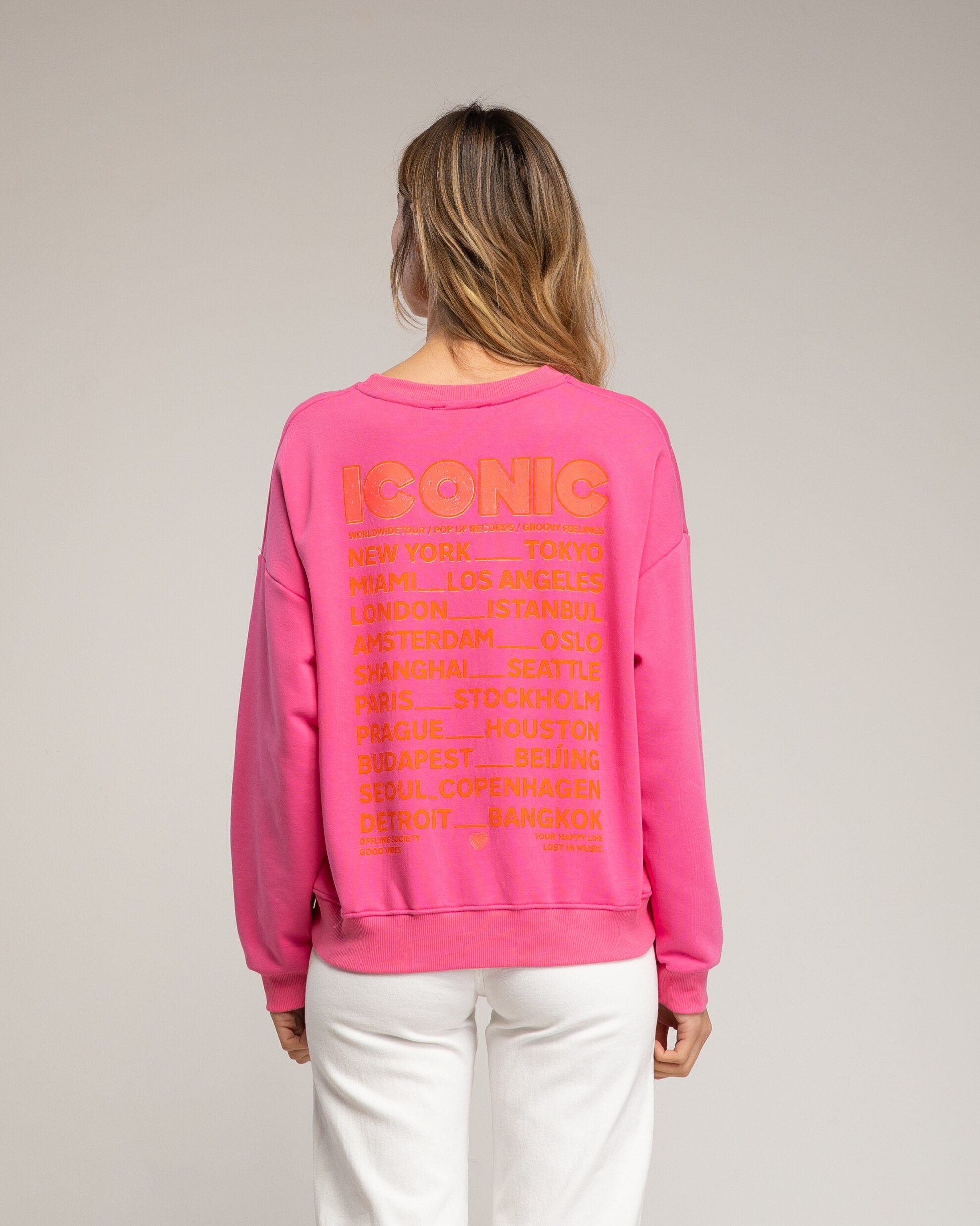 Sudadera de mujer con tecto iconic fluor - Tantra - Fucsia Fucsia-2