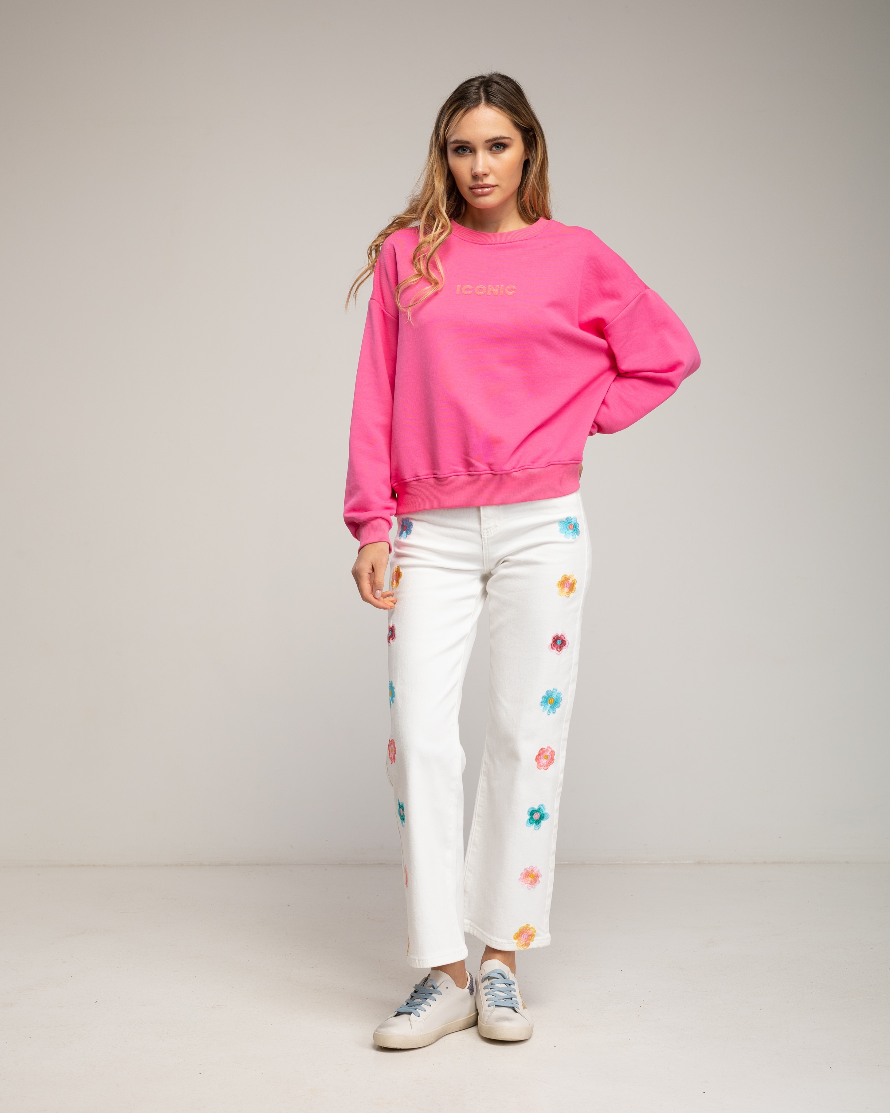 Sudadera de mujer con tecto iconic fluor - Tantra - Fucsia Fucsia-4