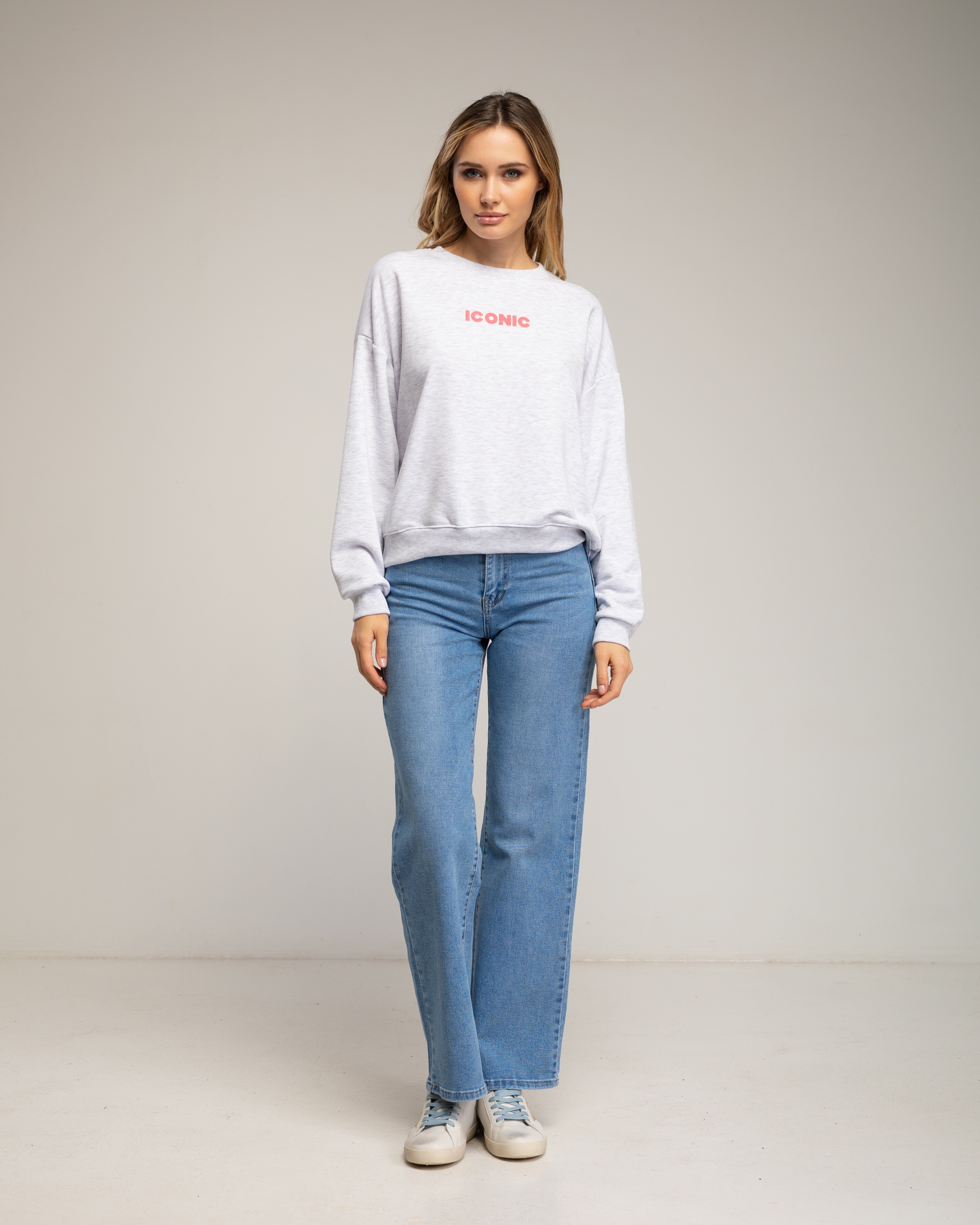 Sudadera de mujer con tecto iconic fluor - Tantra - Gris Gris-4